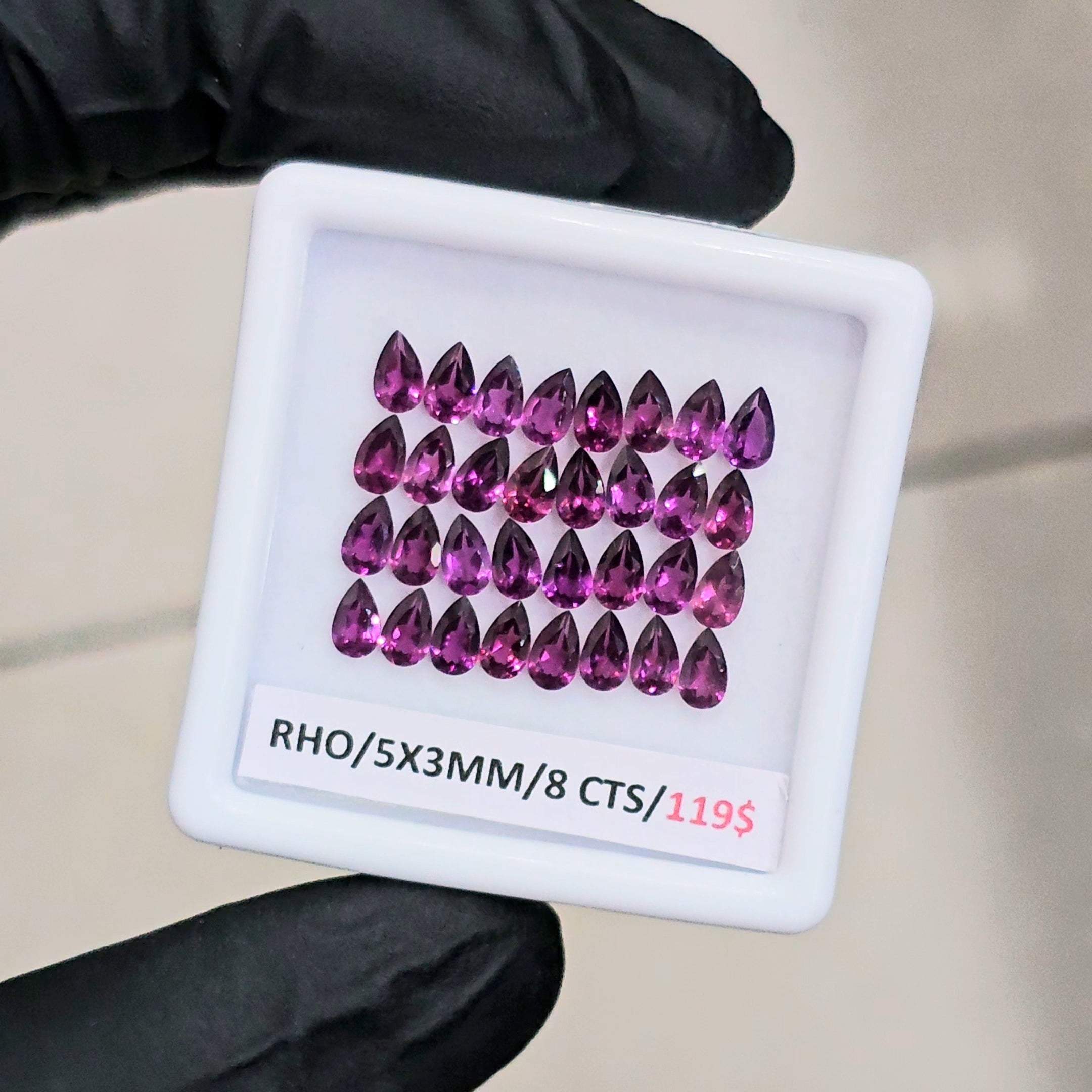 32 Pcs Of Natural Rhodolite Garnet Faceted | Shape: Pear | Size: 5x3mm - The LabradoriteKing