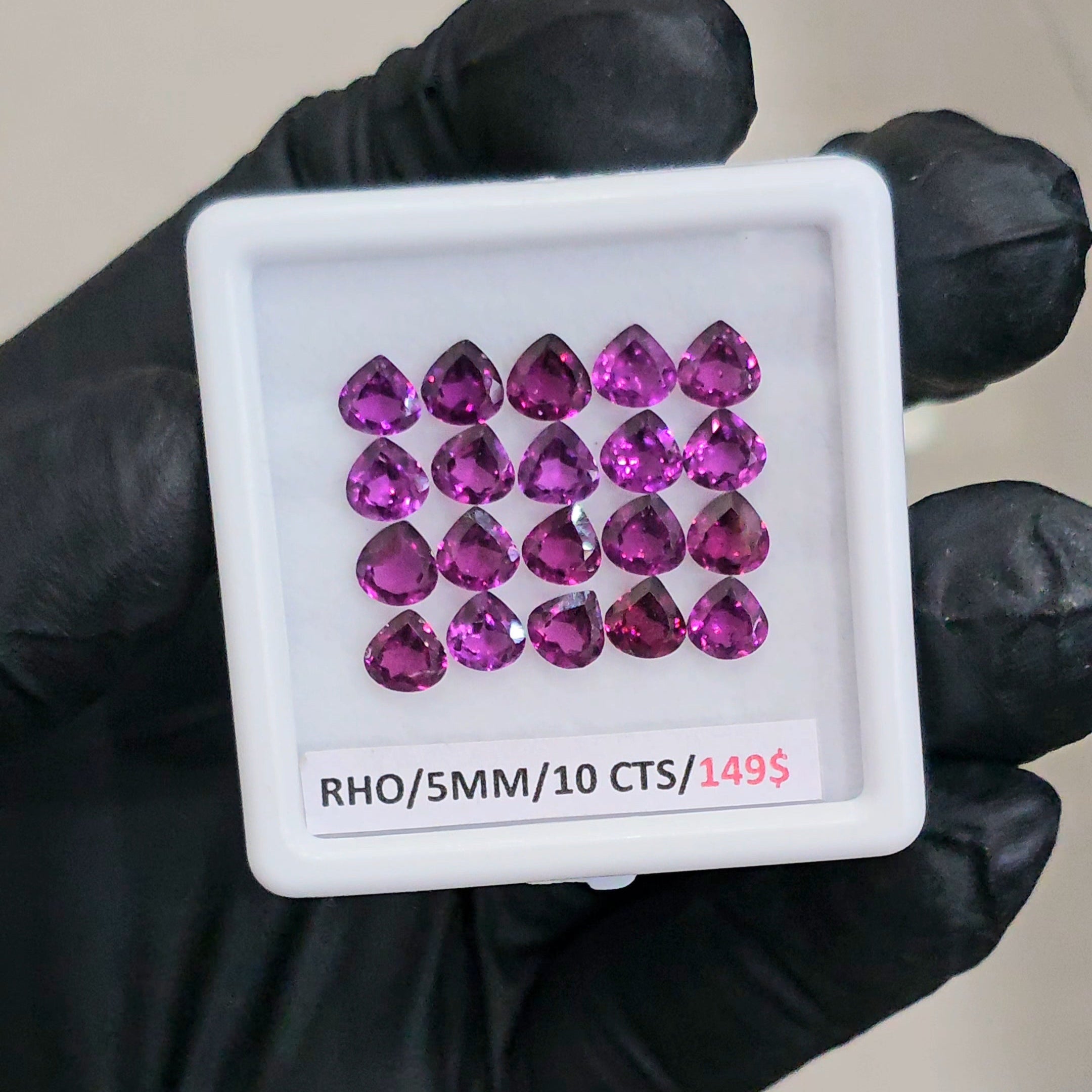 20 Pcs Of Natural Rhodolite Garnet Faceted | Shape: Teardrop | Size: 5mm - The LabradoriteKing