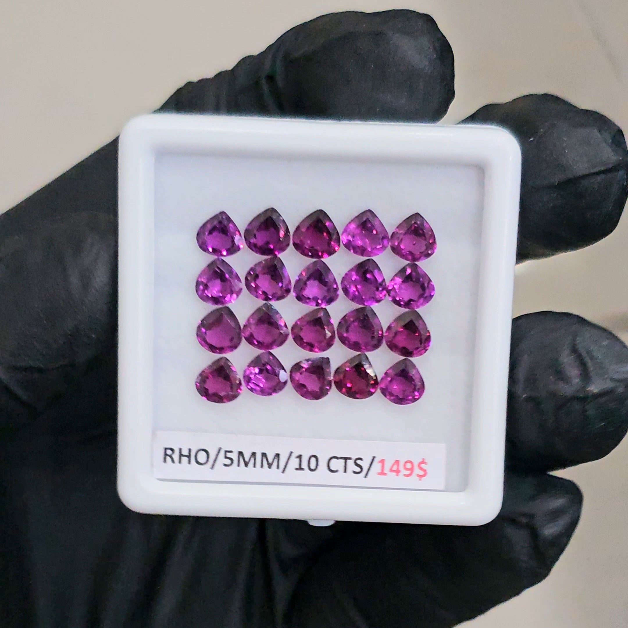 20 Pcs Of Natural Rhodolite Garnet Faceted | Shape: Teardrop | Size: 5mm - The LabradoriteKing
