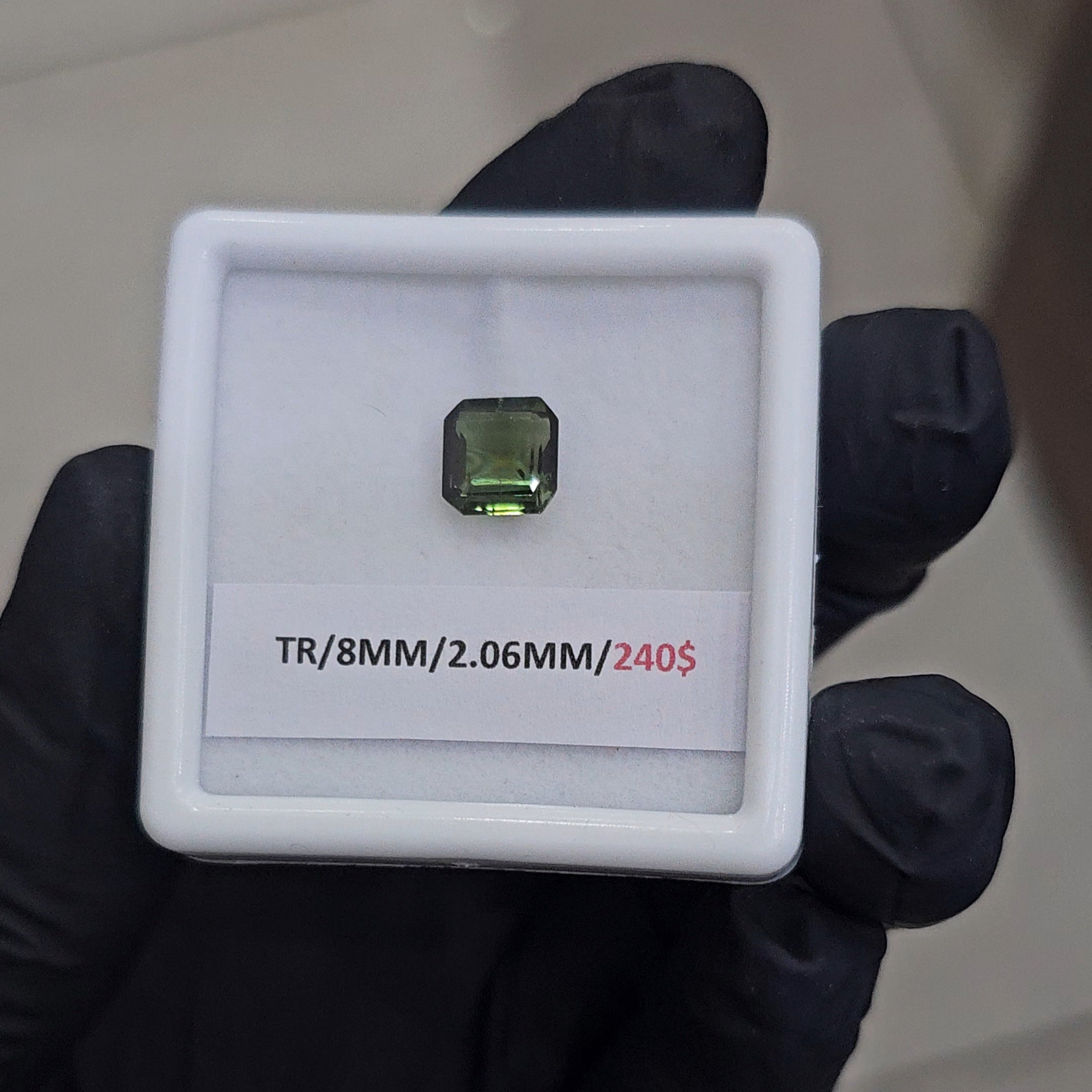 1 Pcs Natural Tourmaline Faceted | Shape: Square | Size: 8mm - The LabradoriteKing