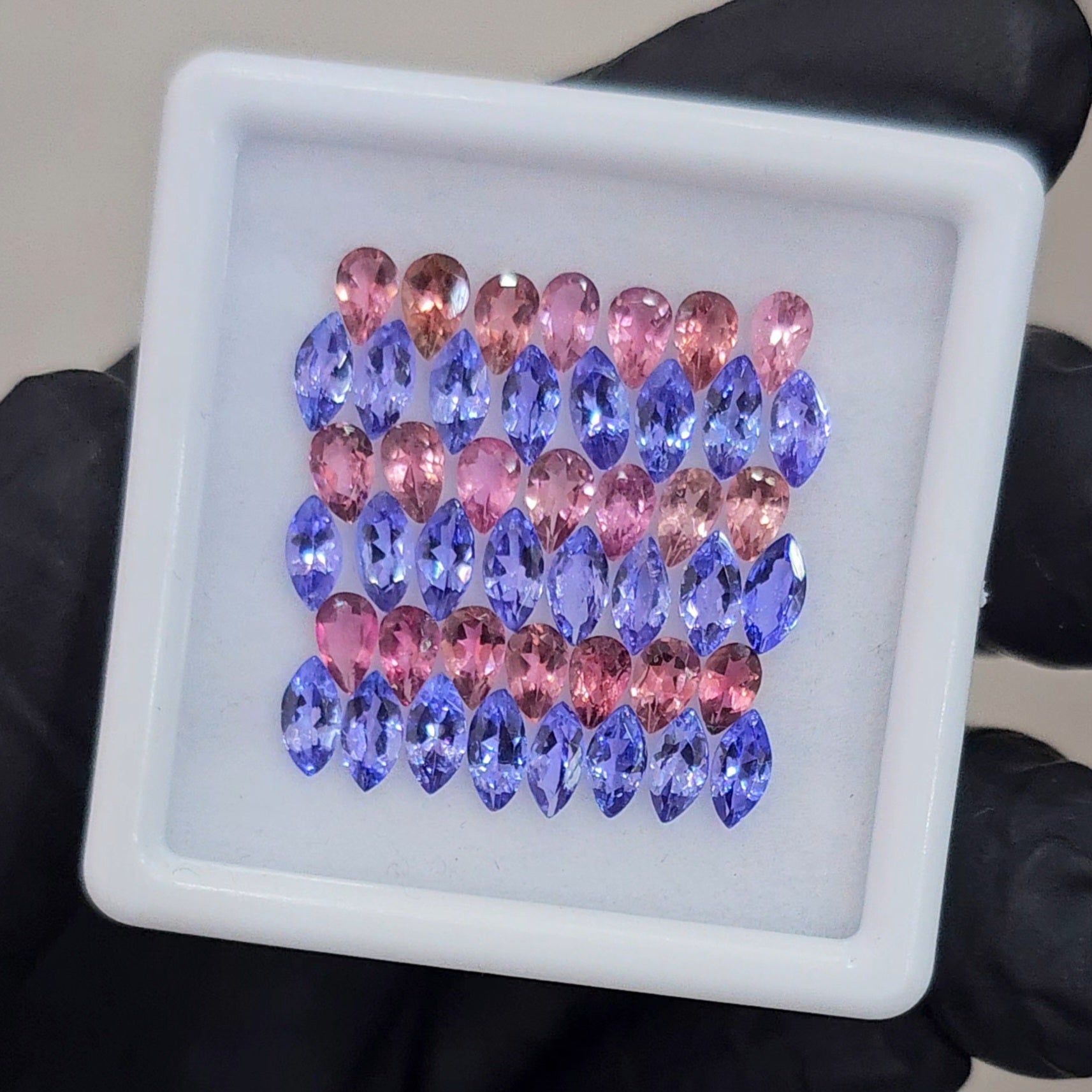 45 Pcs Natural Tanzanite & Tourmaline AAA+ Faceted | Shape: Marquise| Size: 6-5mm - The LabradoriteKing