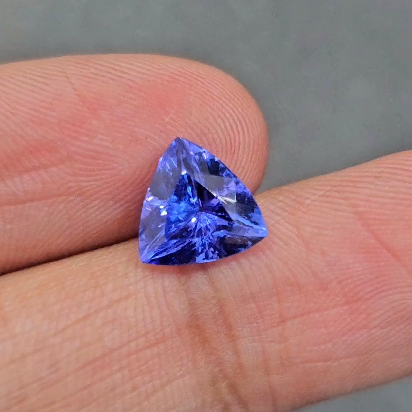3.1Cts Certified Natural Tanzanite AAA+ Top Quality | Shape: Trillion| Size: 9.5mm - The LabradoriteKing
