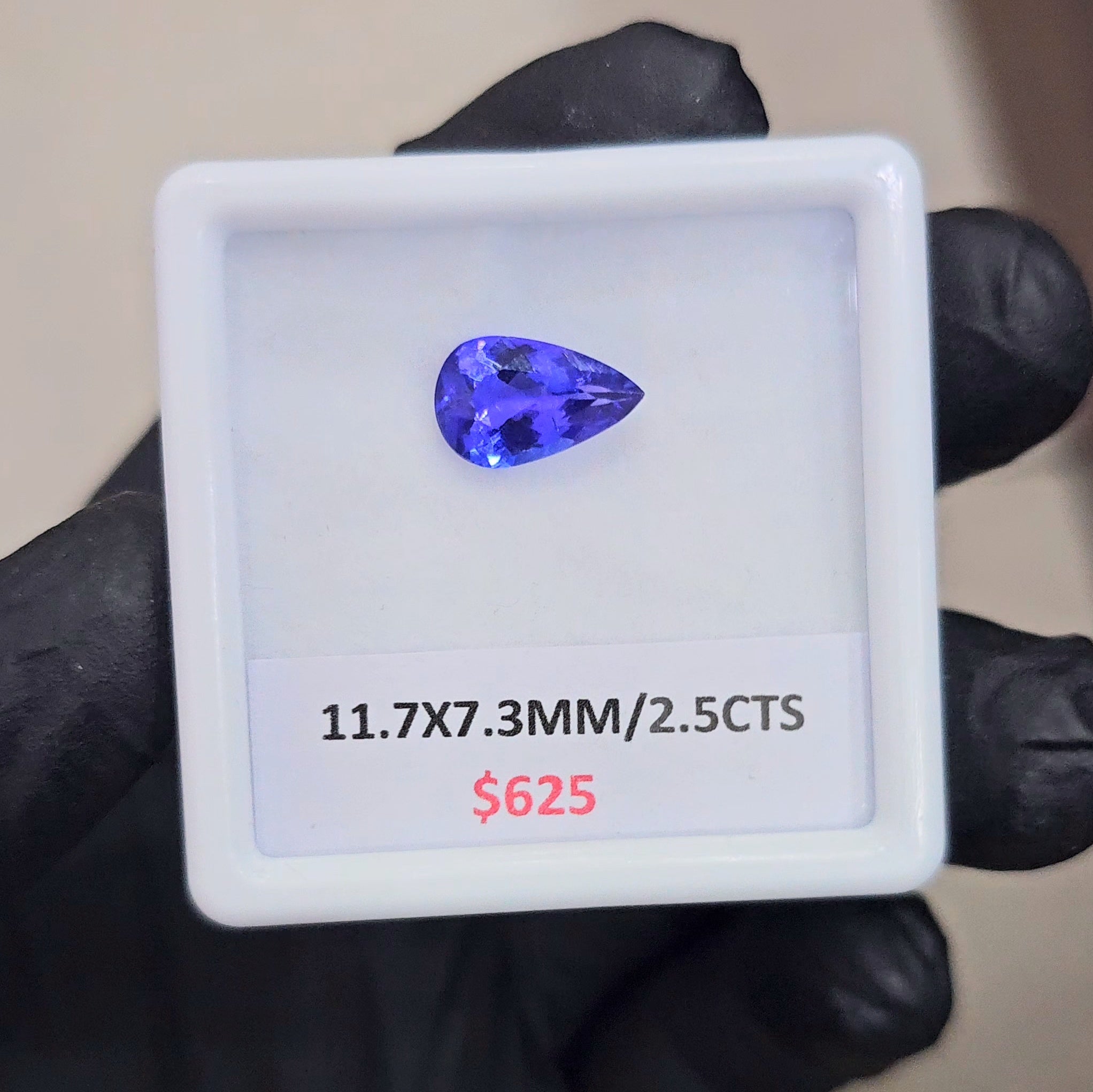 2.5Cts Certified Natural Tanzanite AAA+ Top Quality | Shape: Pear| Size: 11.7x7.3mm - The LabradoriteKing