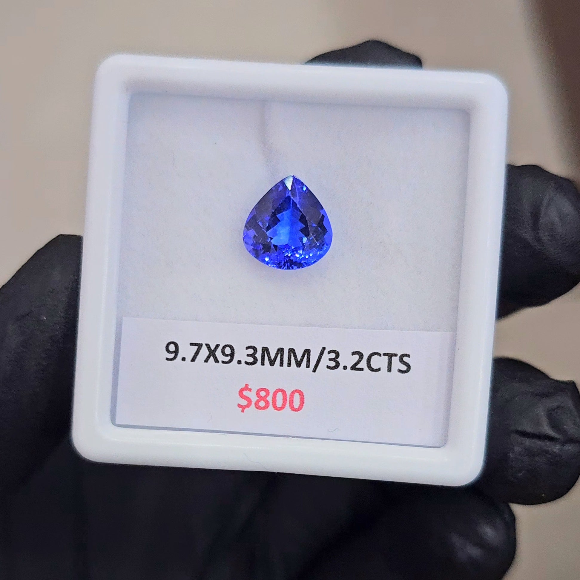 3.2Cts Certified Natural Tanzanite AAA+ Top Quality | Shape :Teardrop | Size: 9.7x9.3mm - The LabradoriteKing