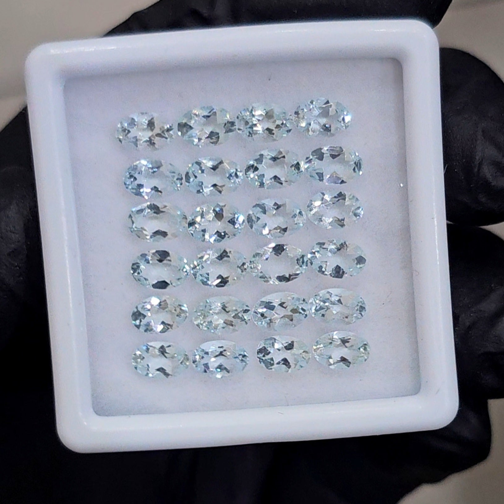 24 Pcs Natural Aquamarine Faceted unheated | Shape: Oval| Size: 6x4mm - The LabradoriteKing