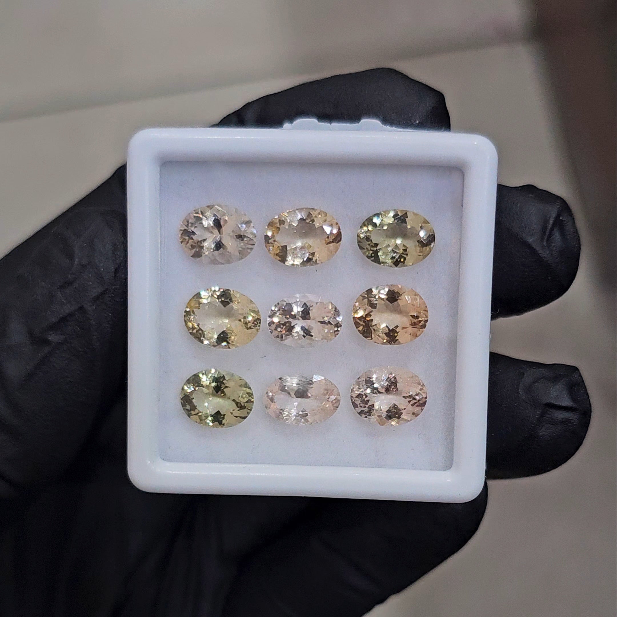 9 Pcs Of Natural Mix Beryls: Heliodor, Green Beryl  & Morganite | Oval | 8x6mm - The LabradoriteKing