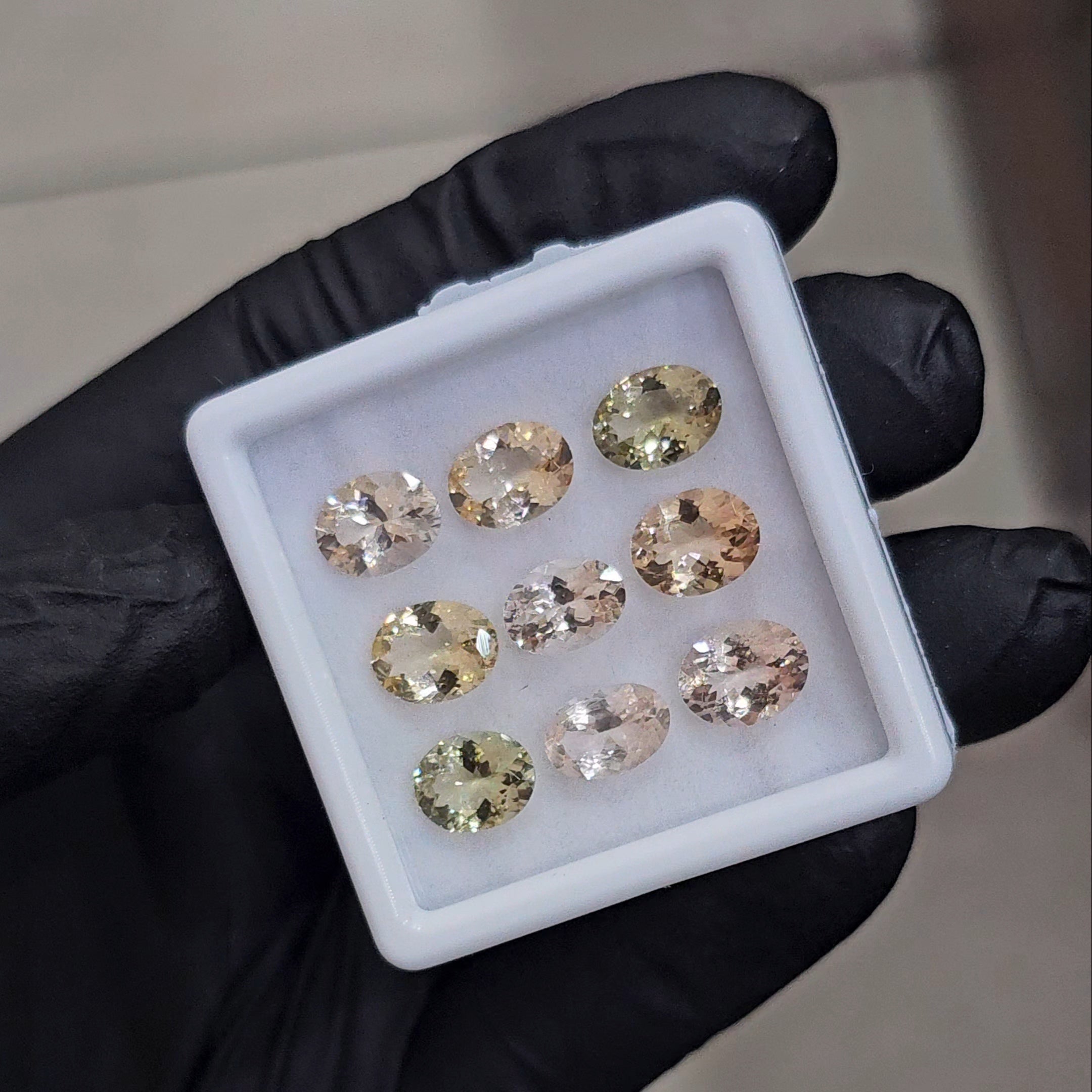 9 Pcs Of Natural Mix Beryls: Heliodor, Green Beryl  & Morganite | Oval | 8x6mm - The LabradoriteKing