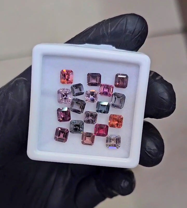 18 Pieces Natural Multi Spinel Faceted  | Square  | 4-5mm - The LabradoriteKing