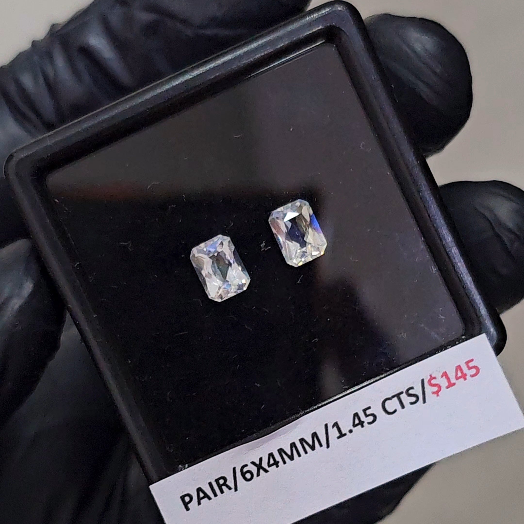 2 Pcs Natural Madagascar Moonstones Faceted | Shape: Emerald Cut| Size: 6x4mm | Top quality - The LabradoriteKing