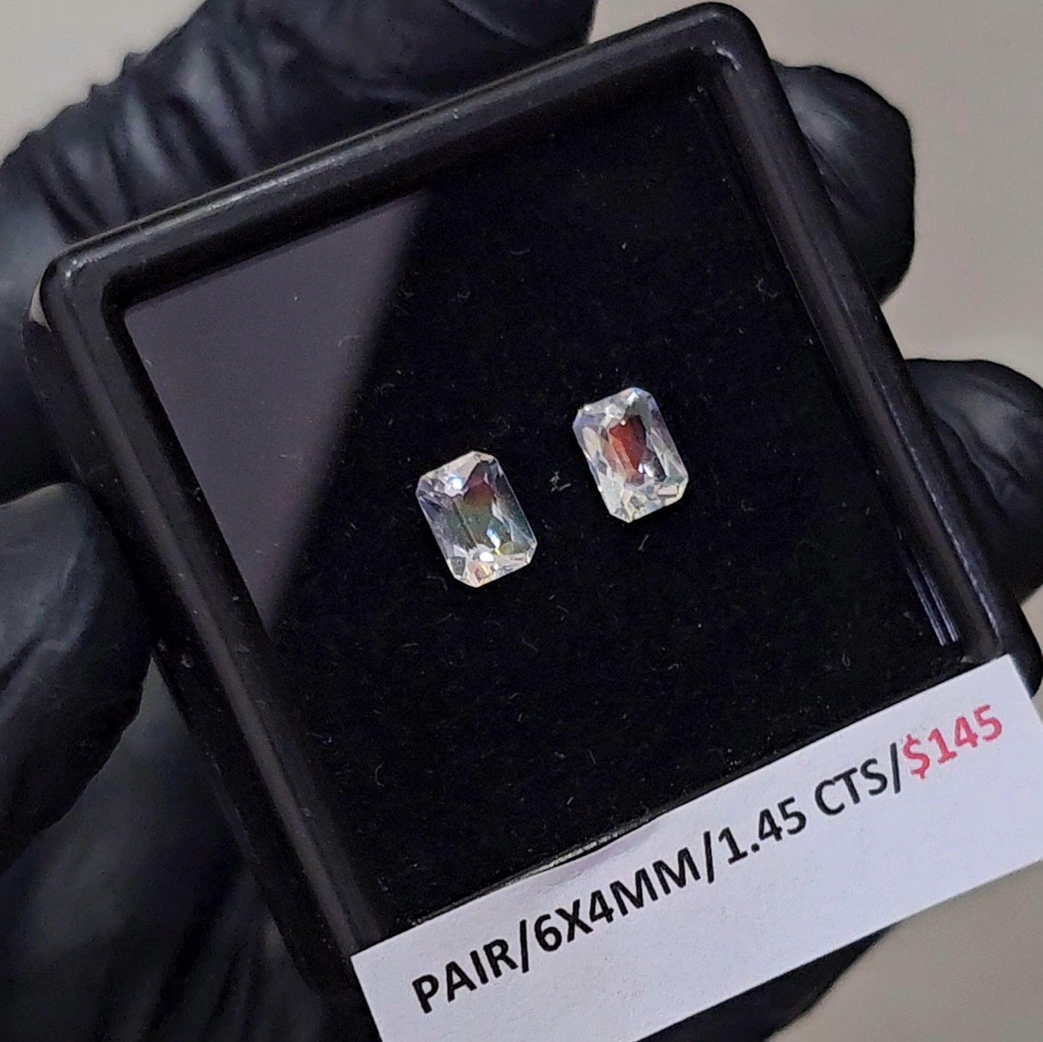 2 Pcs Natural Madagascar Moonstones Faceted | Shape: Emerald Cut| Size: 6x4mm | Top quality - The LabradoriteKing