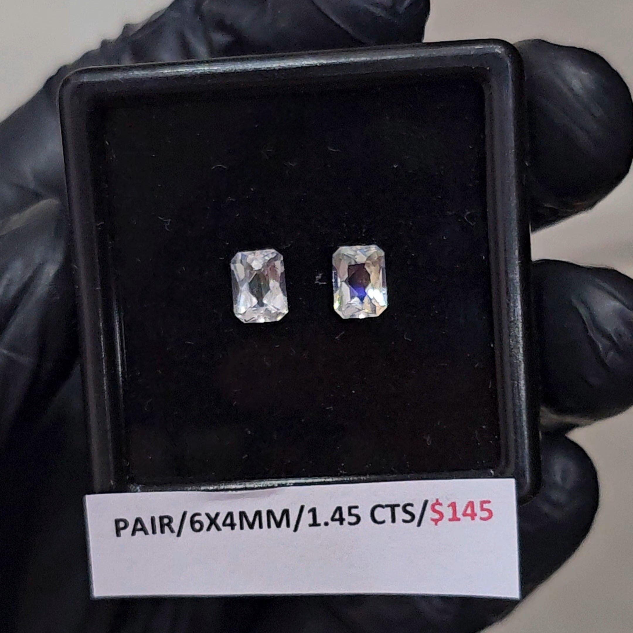 2 Pcs Natural Madagascar Moonstones Faceted | Shape: Emerald Cut| Size: 6x4mm | Top quality - The LabradoriteKing