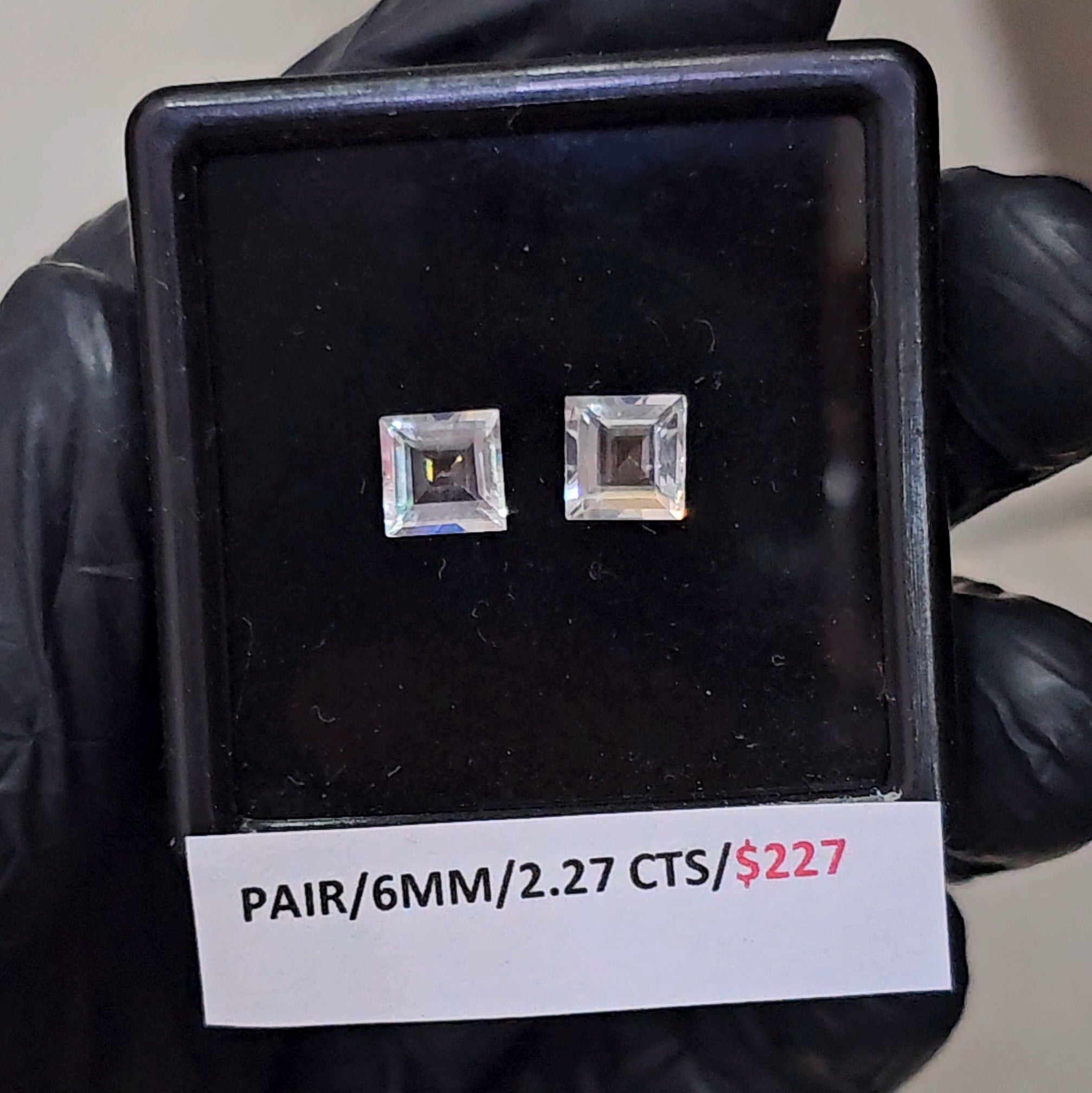 2 Pcs Natural Madagascar Moonstones Faceted | Shape: Princess Cut | Size: 6mm| Top quality - The LabradoriteKing