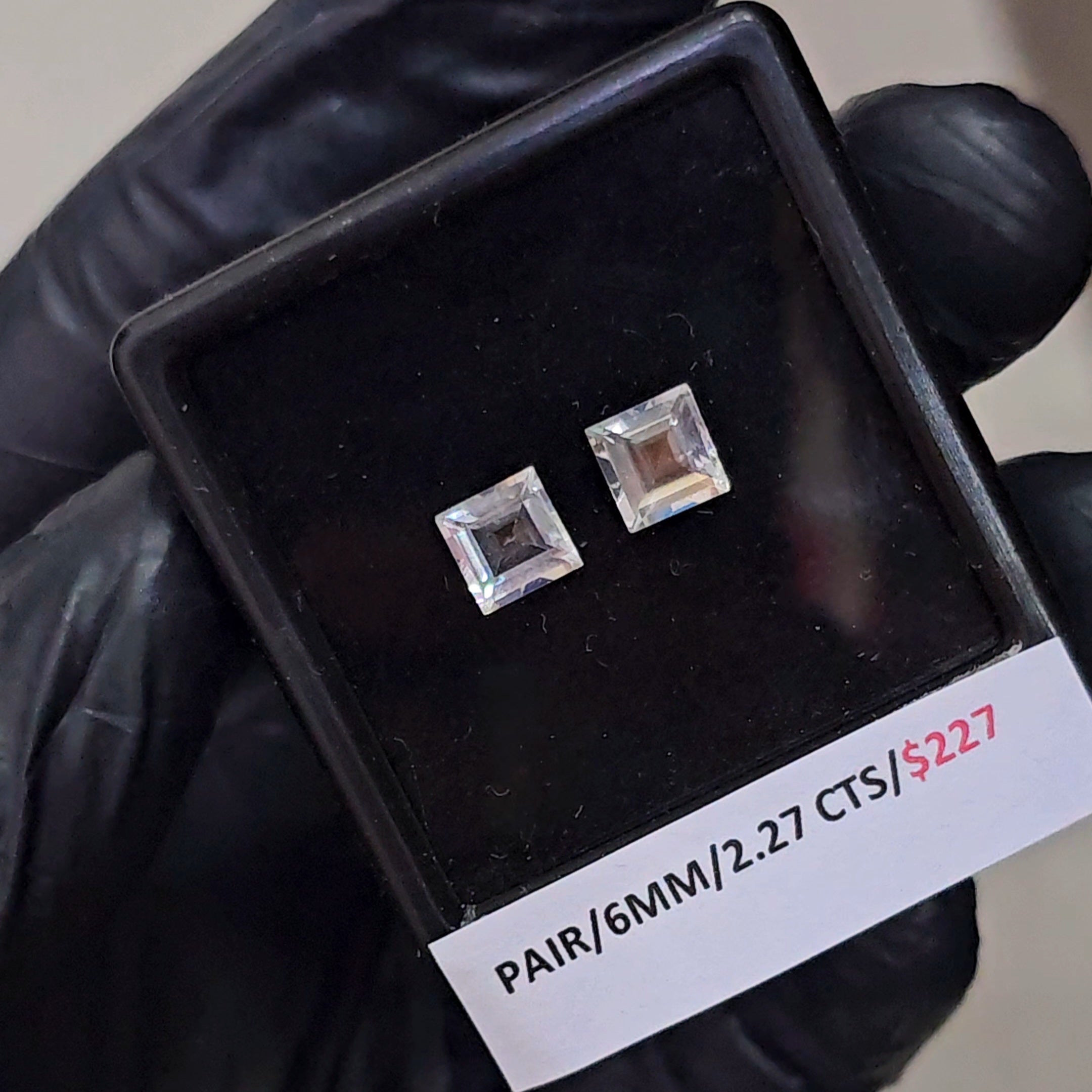 2 Pcs Natural Madagascar Moonstones Faceted | Shape: Princess Cut | Size: 6mm| Top quality - The LabradoriteKing