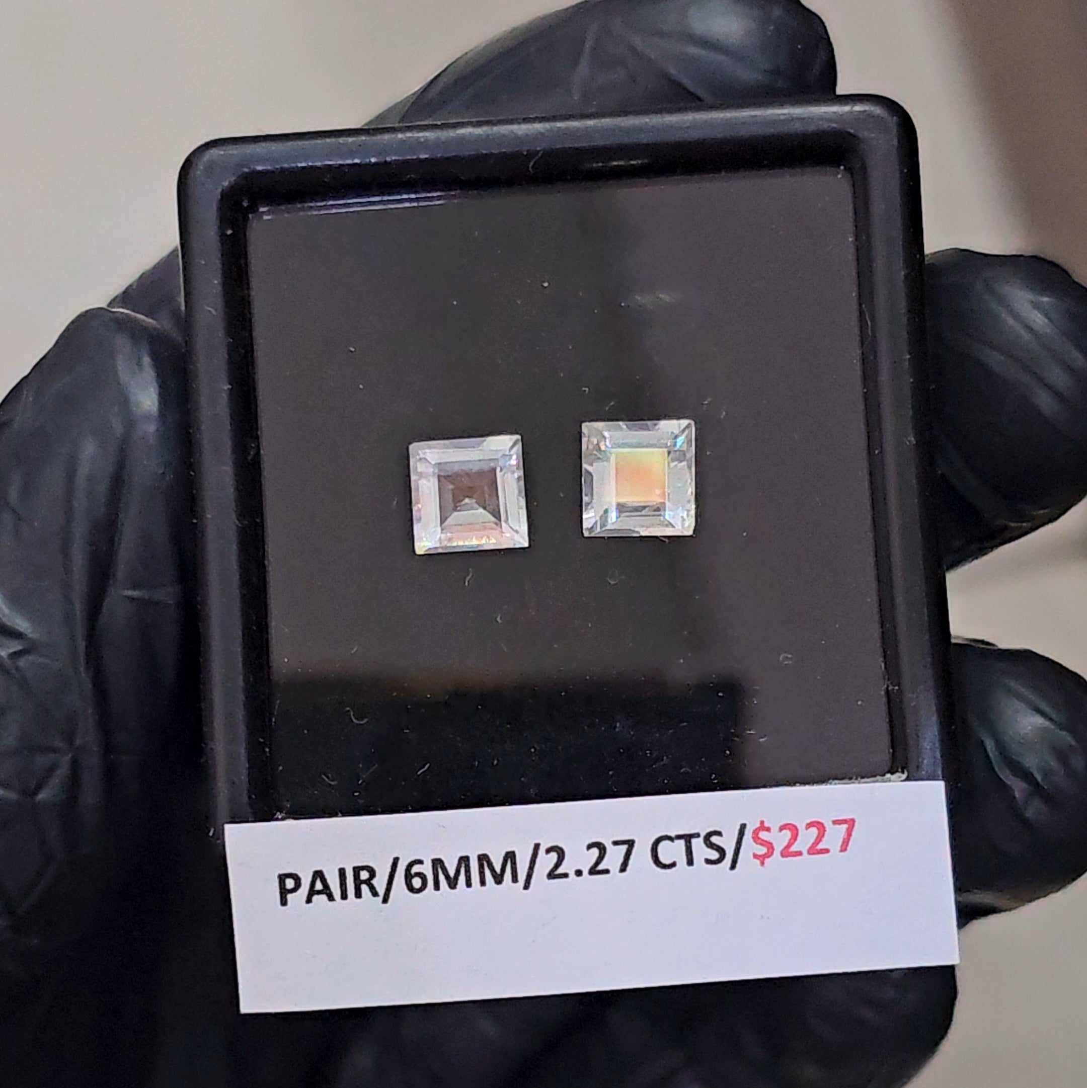 2 Pcs Natural Madagascar Moonstones Faceted | Shape: Princess Cut | Size: 6mm| Top quality - The LabradoriteKing