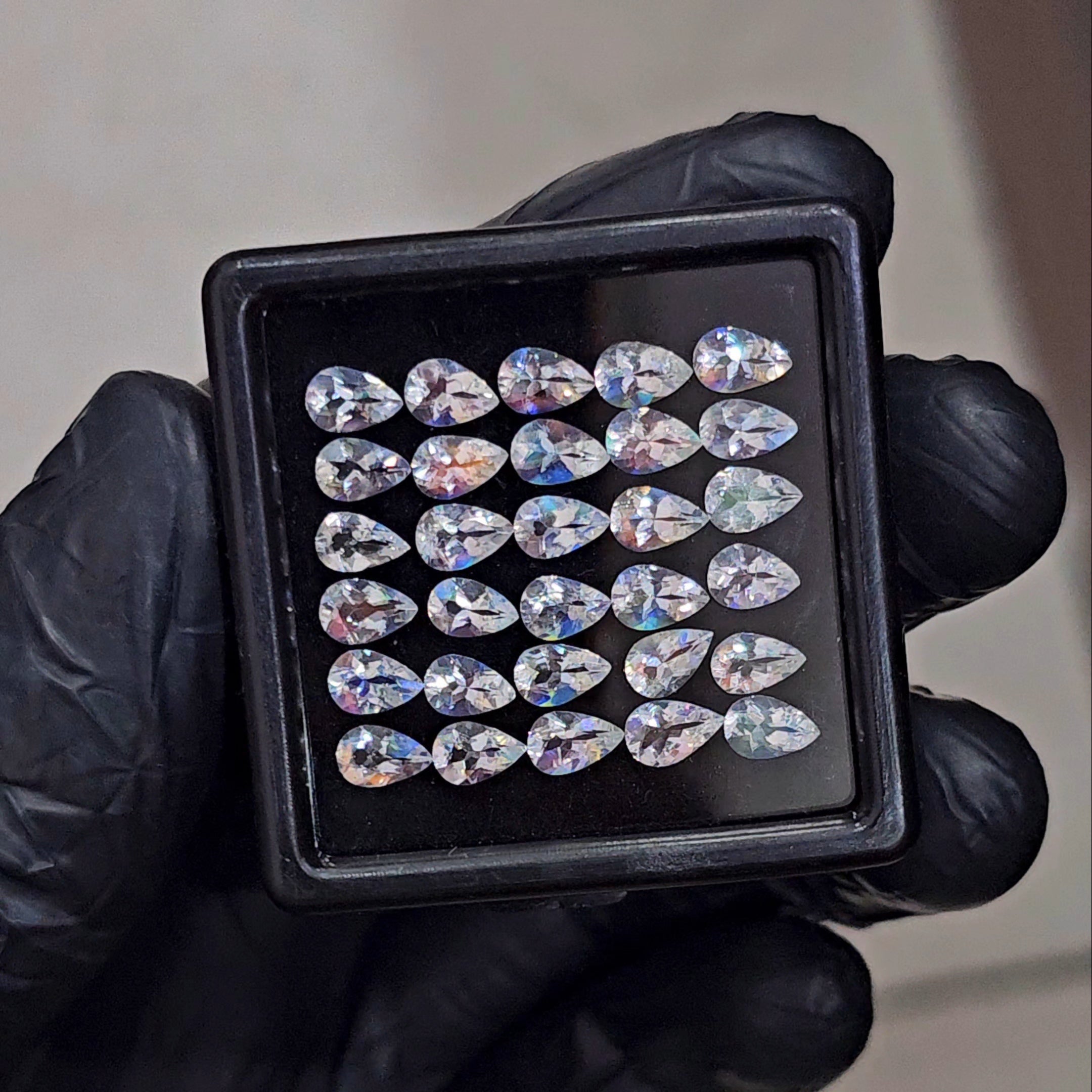 30 Pcs Natural Madagascar Moonstones Faceted | Shape: Pear| Size: 6-5mm | Top quality - The LabradoriteKing