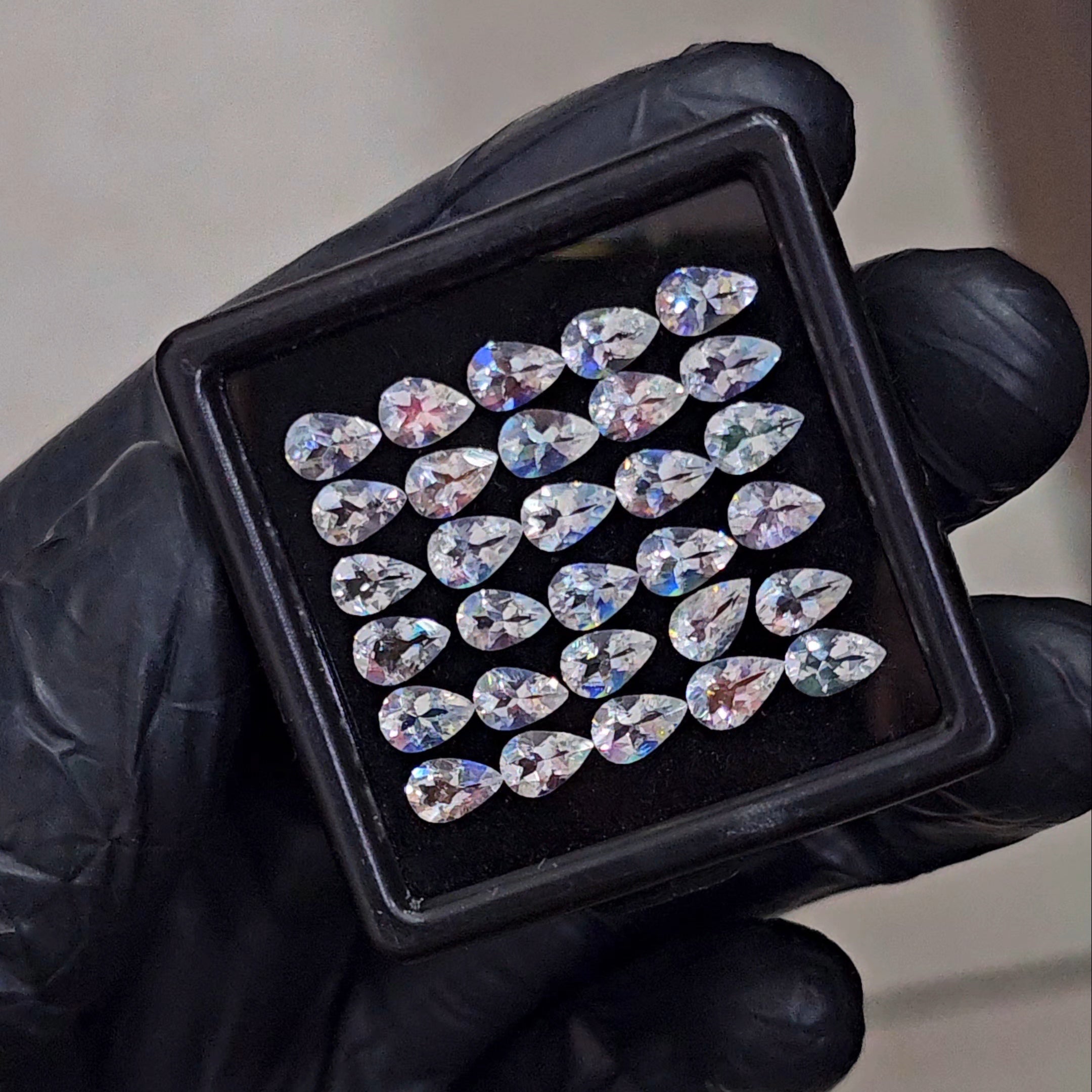 30 Pcs Natural Madagascar Moonstones Faceted | Shape: Pear| Size: 6-5mm | Top quality - The LabradoriteKing