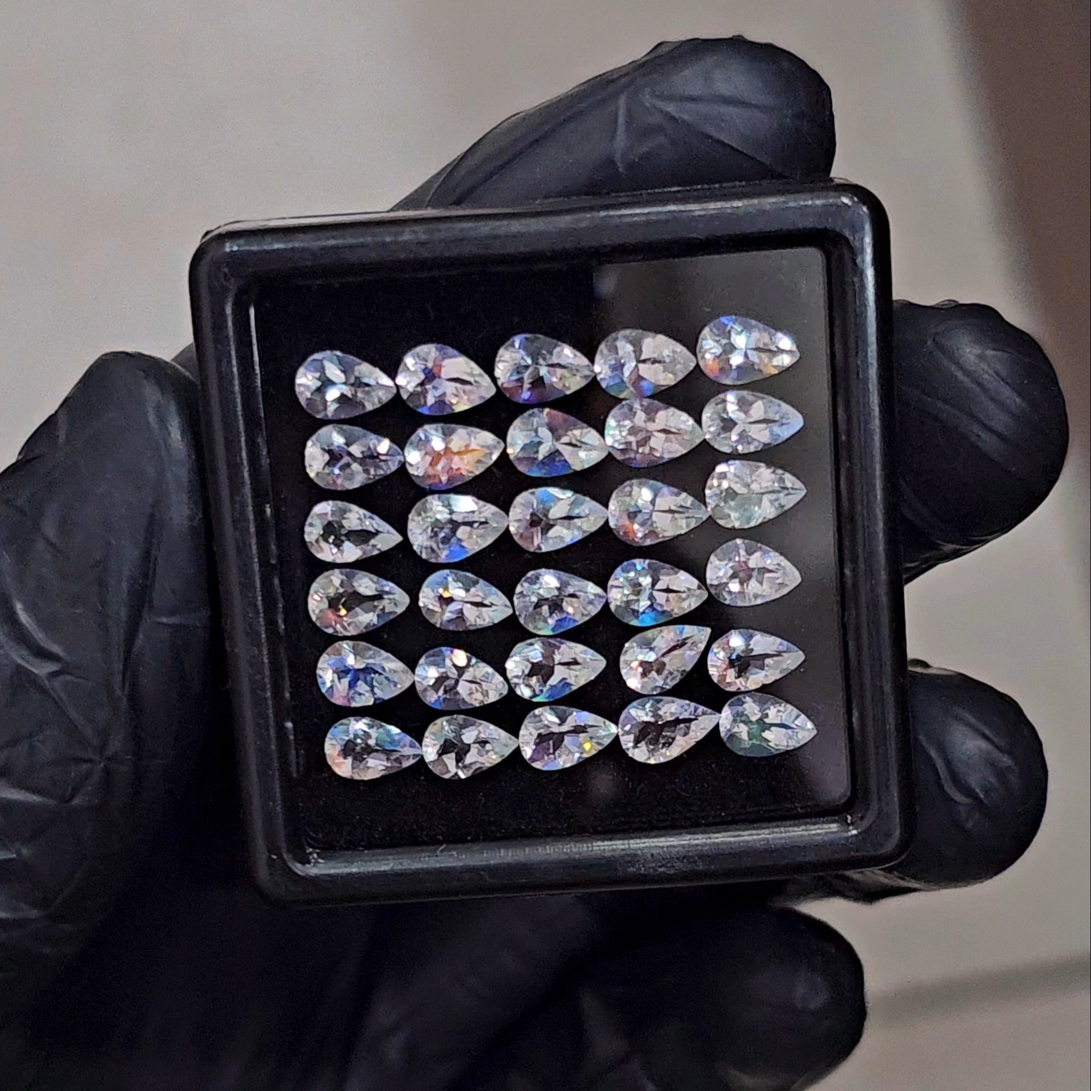 30 Pcs Natural Madagascar Moonstones Faceted | Shape: Pear| Size: 6-5mm | Top quality - The LabradoriteKing