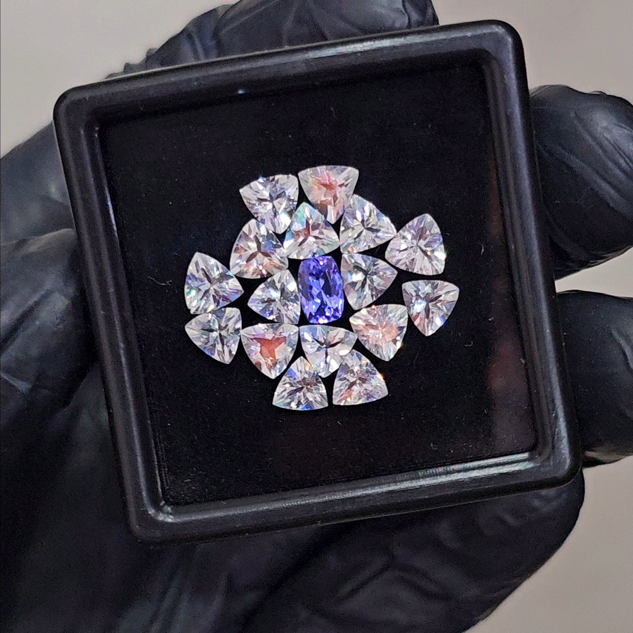 17 Pcs Natural Madagascar Moonstones & Tanzanite Faceted | Shape: Mix| Size: 6-5mm | - The LabradoriteKing