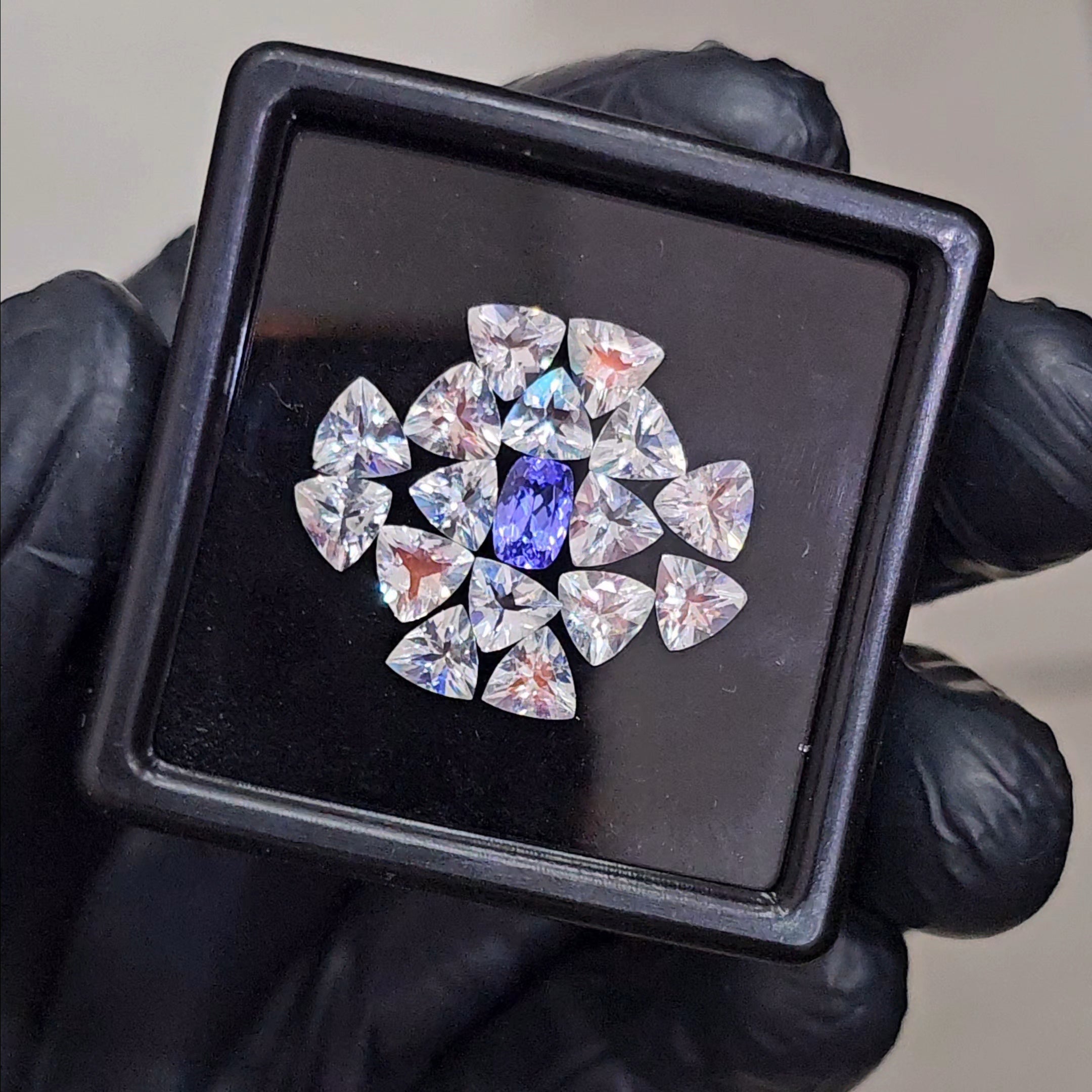 17 Pcs Natural Madagascar Moonstones & Tanzanite Faceted | Shape: Mix| Size: 6-5mm | - The LabradoriteKing