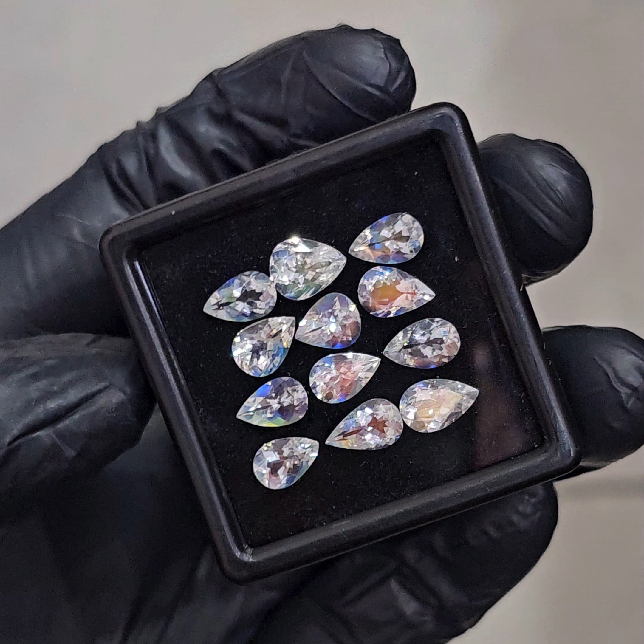 12 Pcs Natural Madagascar Moonstones Faceted | Shape: Pear| Size: 8-7mm | Top quality - The LabradoriteKing