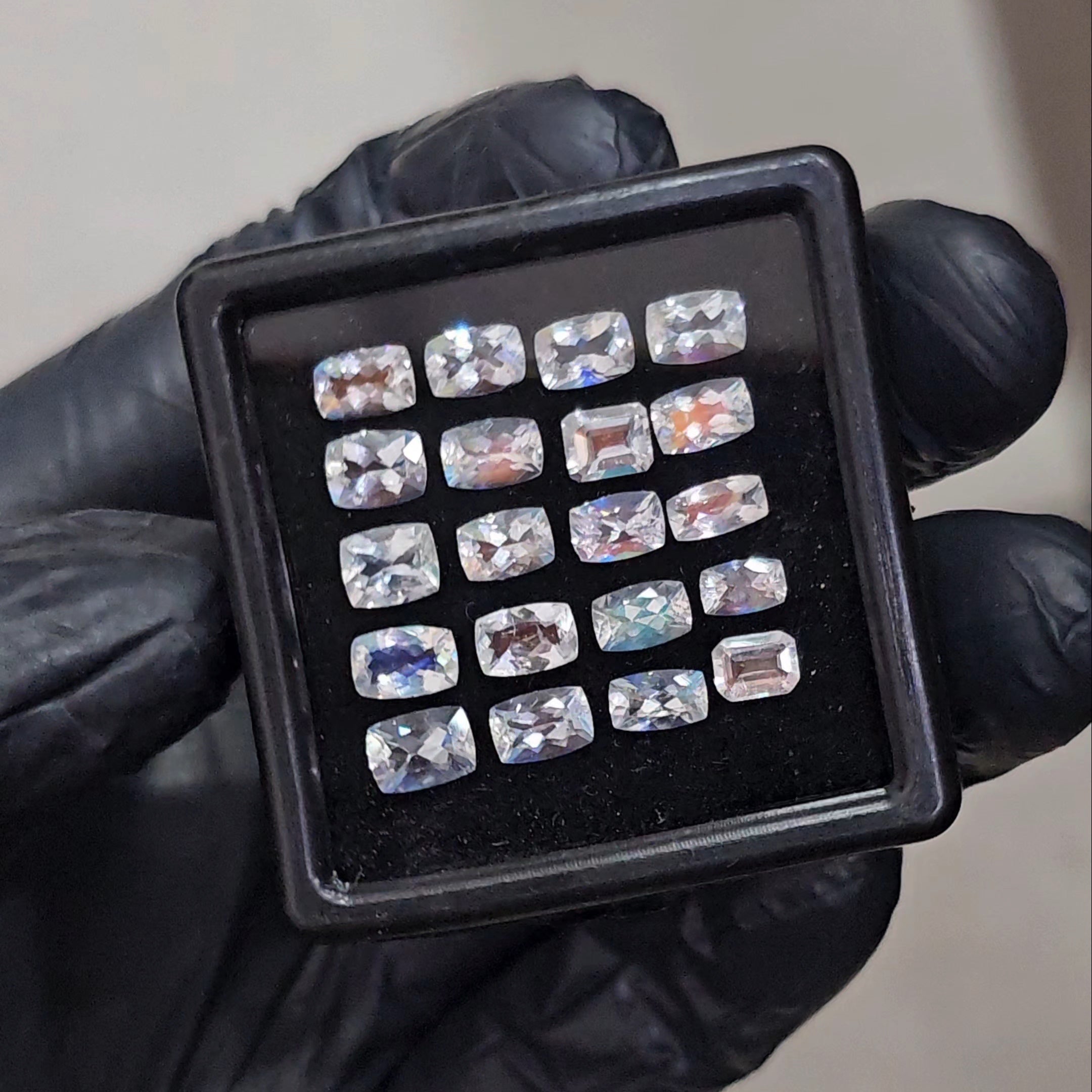20 Pcs Natural Madagascar Moonstones Faceted | Shape: Rectangle | Size: 4-6mm | Top quality - The LabradoriteKing