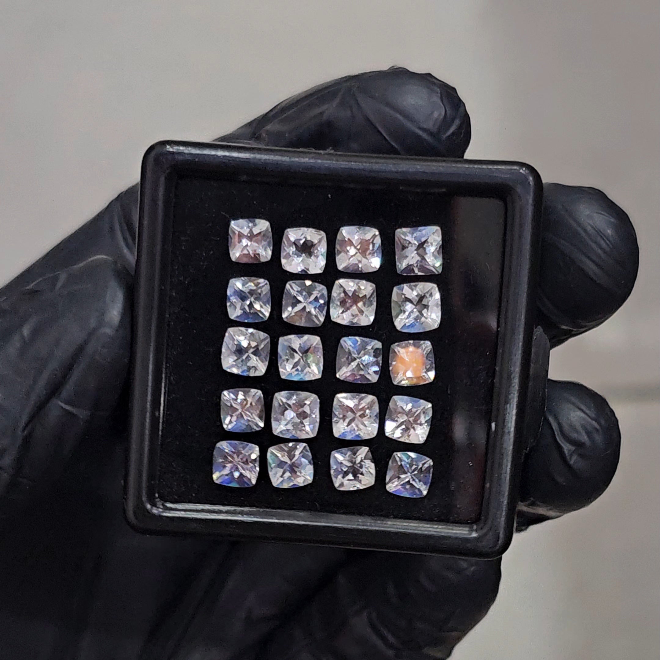 20 Pcs Natural Madagascar Moonstones Faceted | Shape: Square| Size: 5mm | Top quality - The LabradoriteKing