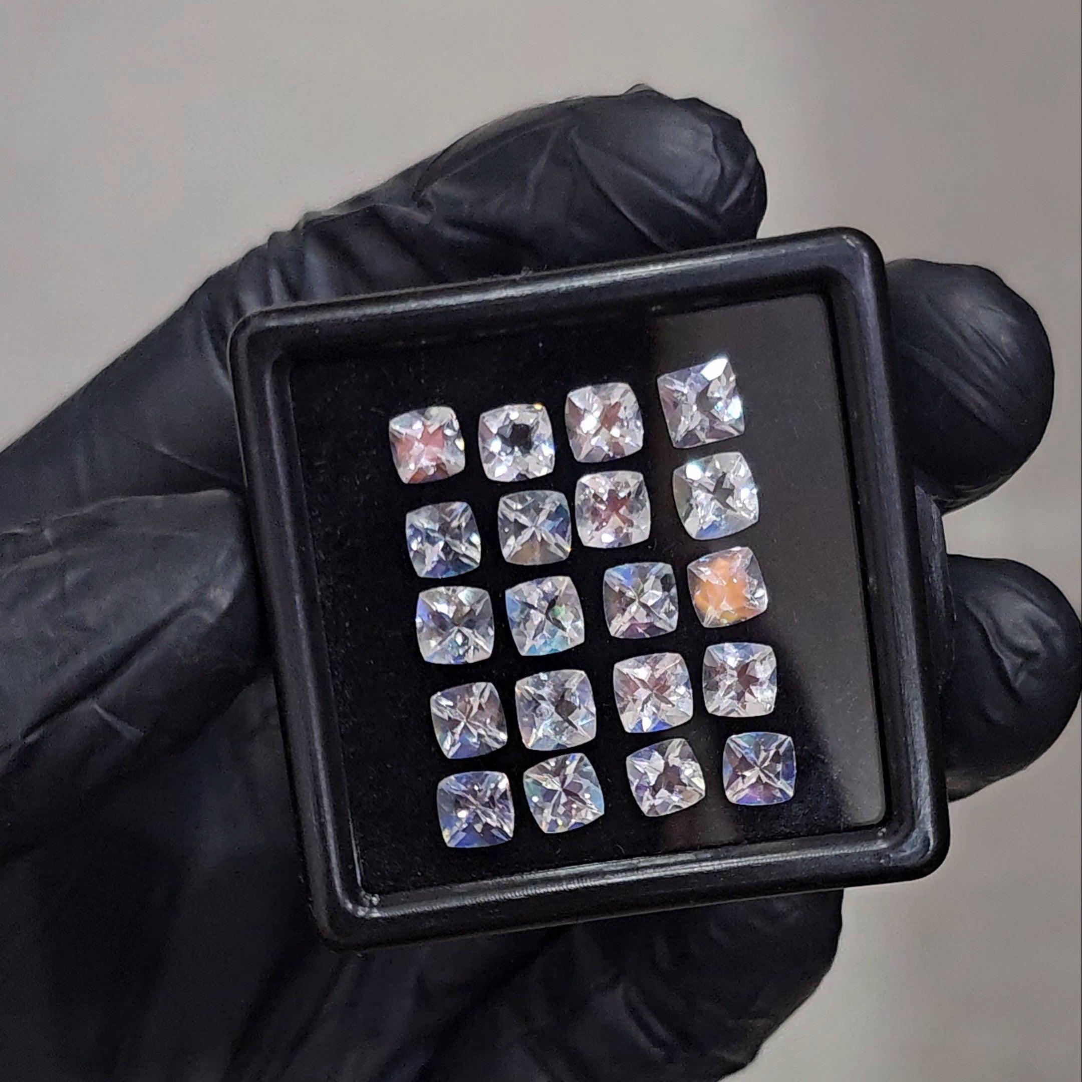 20 Pcs Natural Madagascar Moonstones Faceted | Shape: Square| Size: 5mm | Top quality - The LabradoriteKing