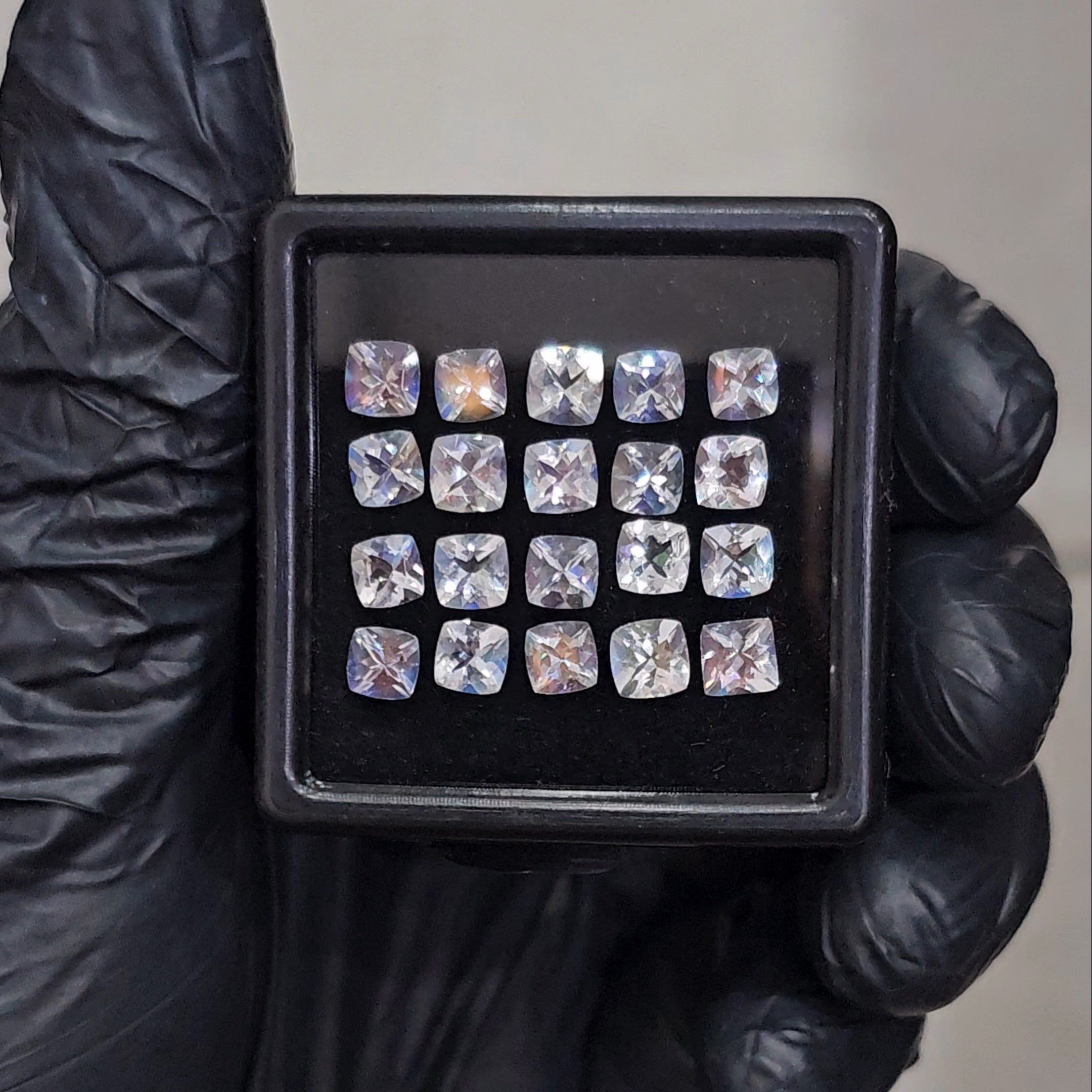 20 Pcs Natural Madagascar Moonstones Faceted | Shape: Square| Size: 5mm | Top quality - The LabradoriteKing