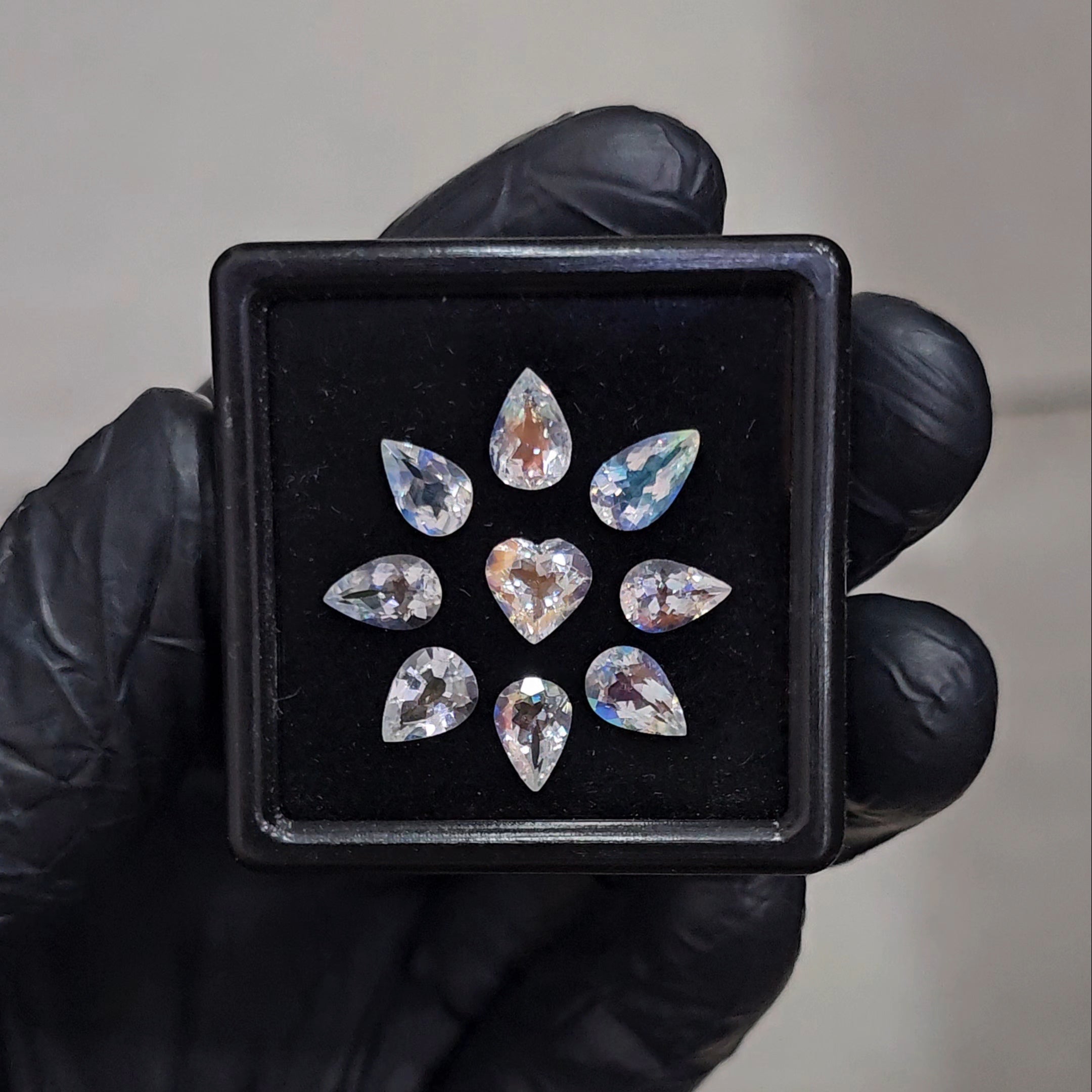 9 Pcs Natural Madagascar Moonstones Faceted | Shape: Mix | Size: 7-8mm | Top quality - The LabradoriteKing