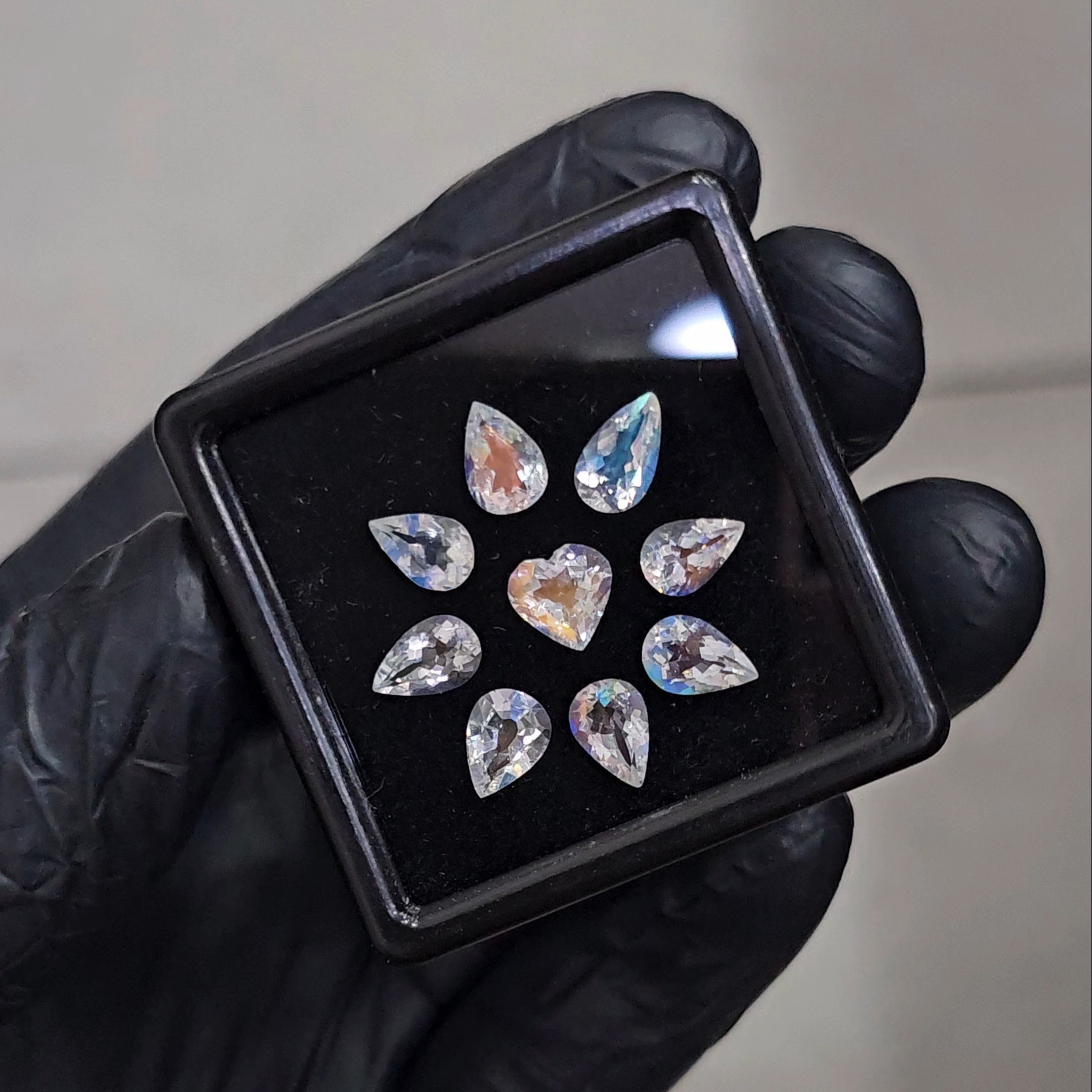 9 Pcs Natural Madagascar Moonstones Faceted | Shape: Mix | Size: 7-8mm | Top quality - The LabradoriteKing