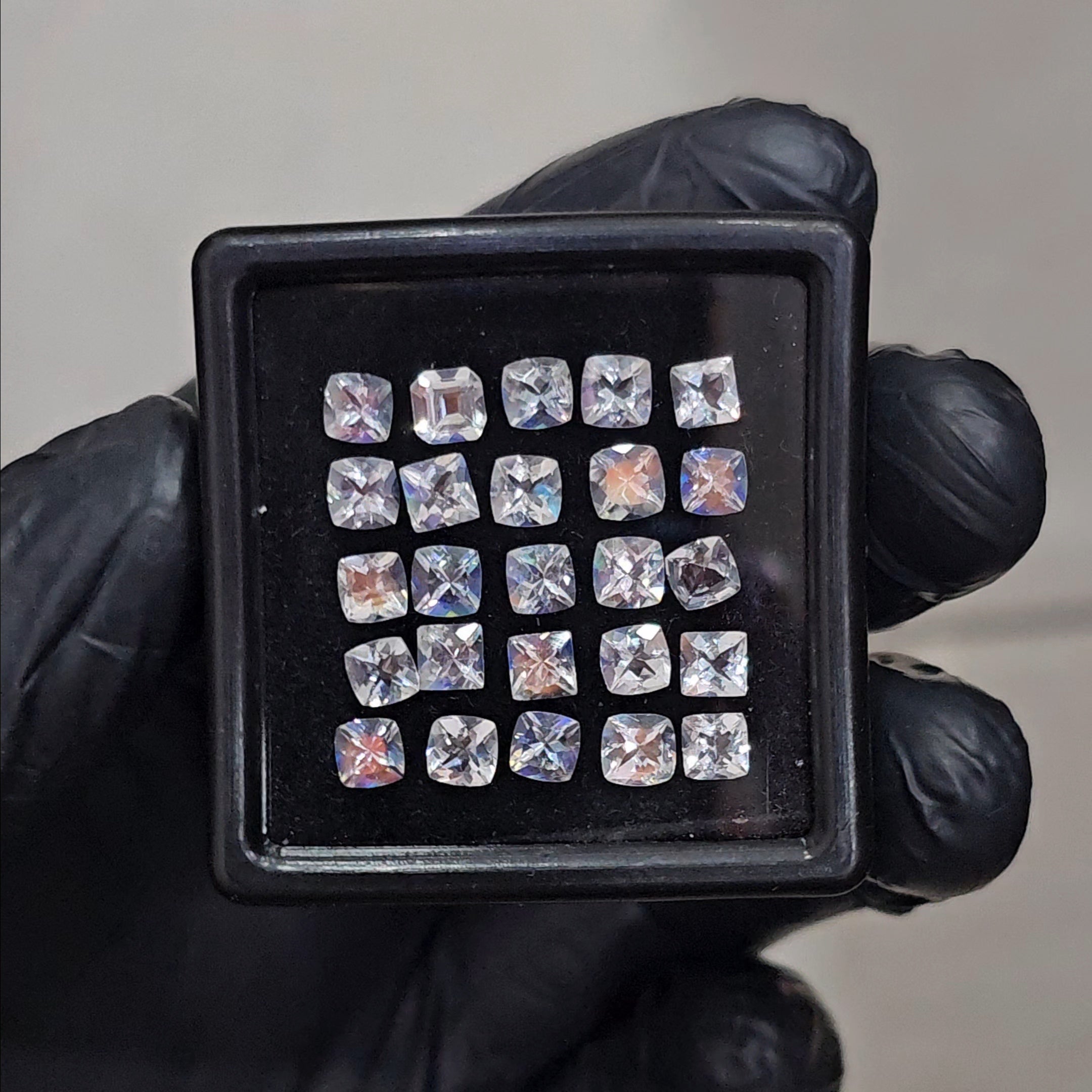 25 Pcs Natural Madagascar Moonstones Faceted | Shape: Square| Size: 4mm | Top quality - The LabradoriteKing