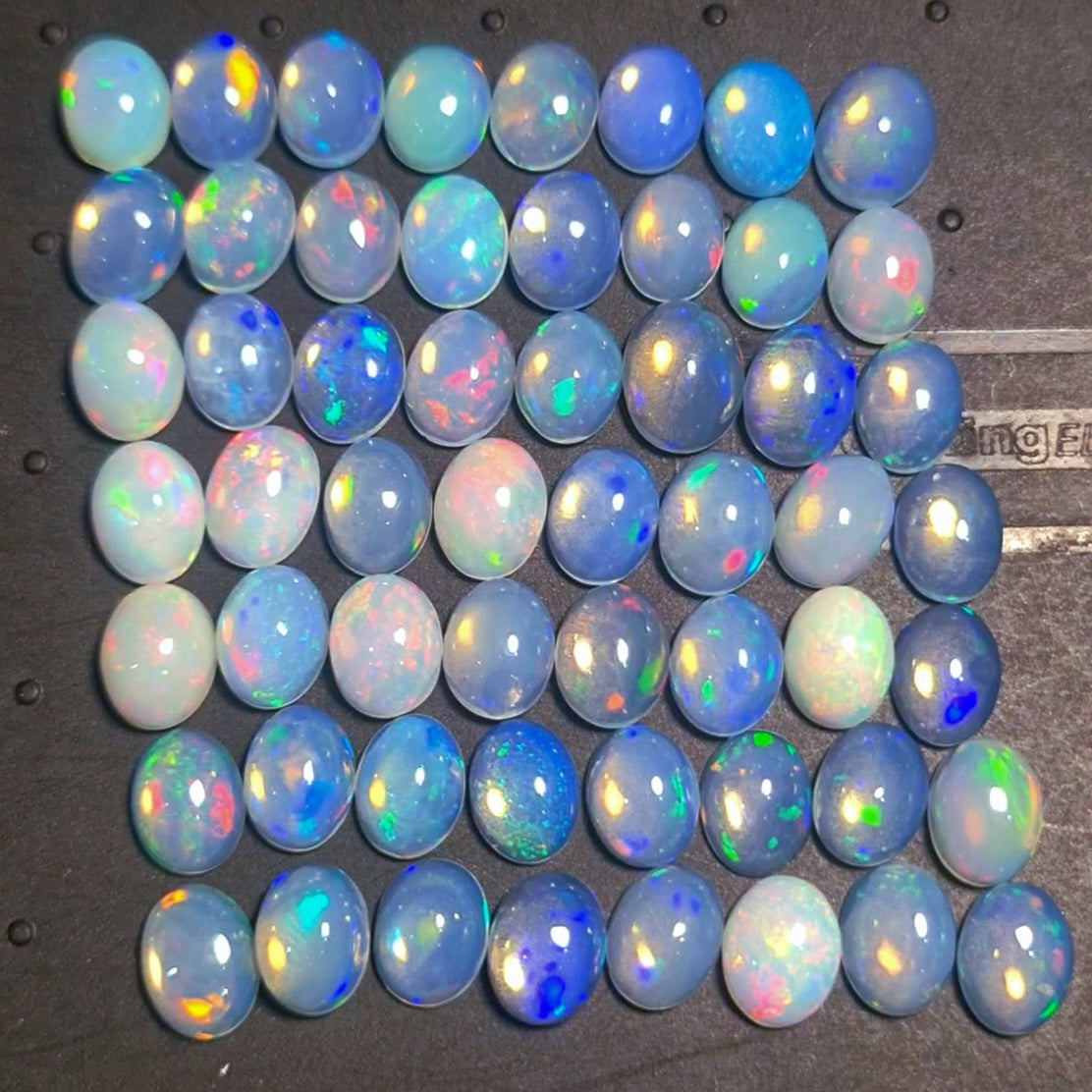 56 pcs Natural Multi Fire Opal Ethiopian | Shape: Oval| Size:8x6mm - The LabradoriteKing