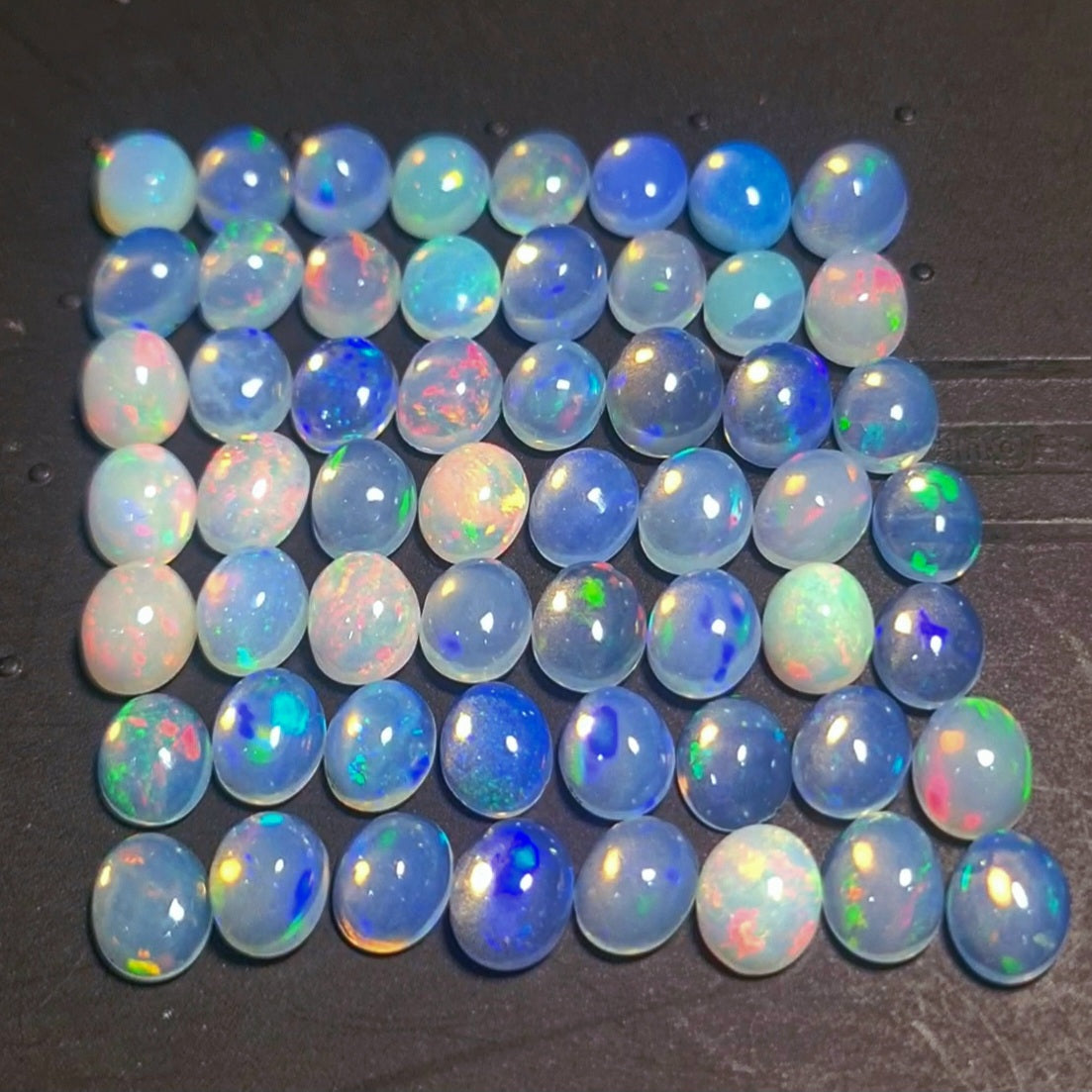 56 pcs Natural Multi Fire Opal Ethiopian | Shape: Oval| Size:8x6mm - The LabradoriteKing