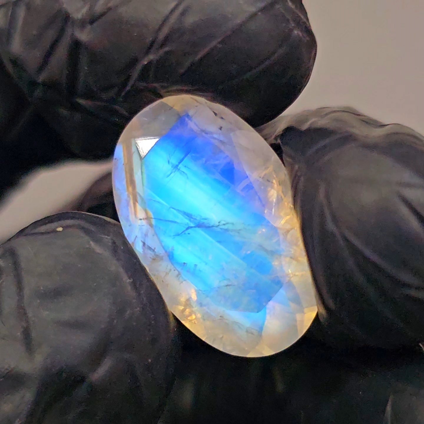 Natural Rainbow Moonstone from India Faceted | Oval | 13x21mm - The LabradoriteKing