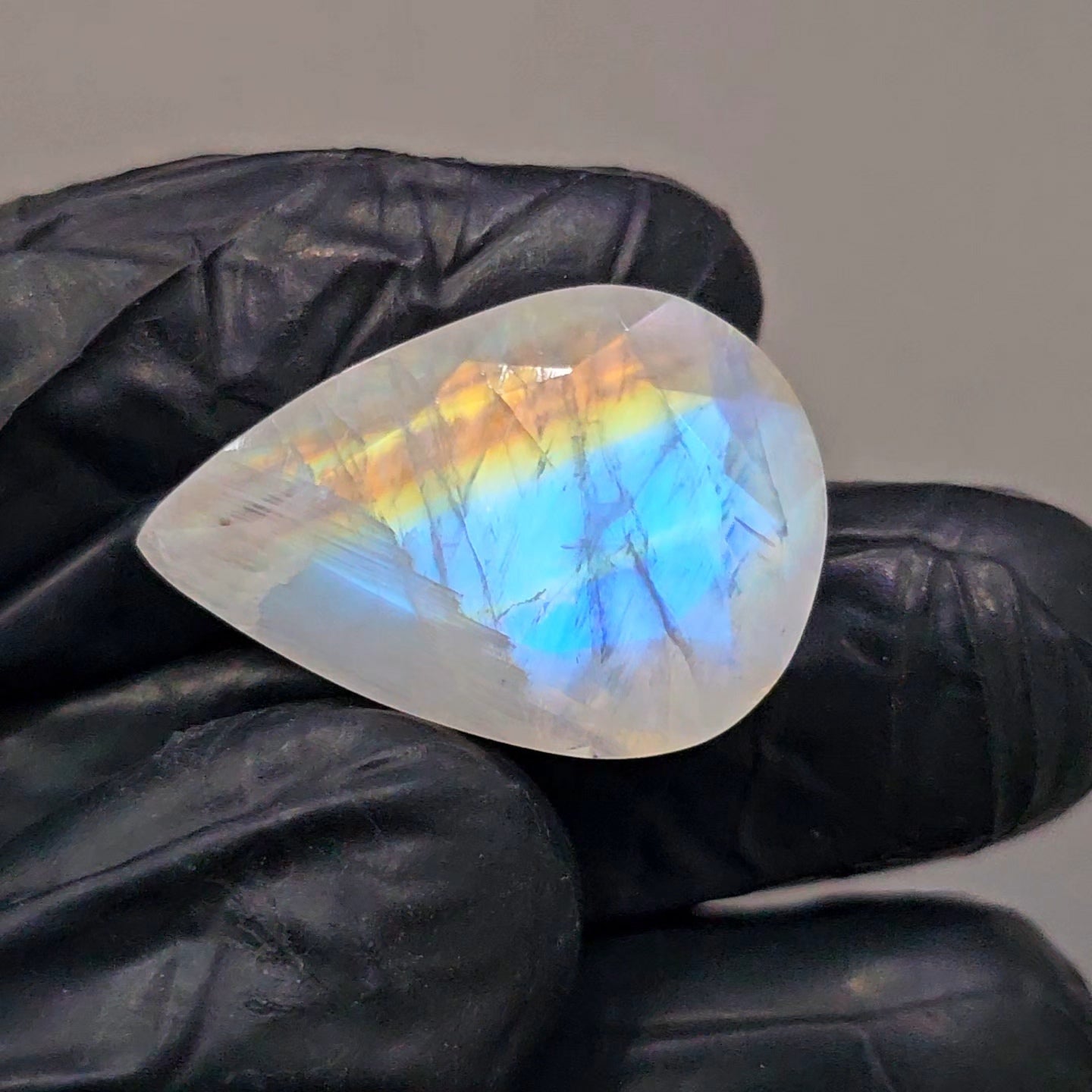 Natural Rainbow Moonstone from India Faceted | Pear | 16x24mm - The LabradoriteKing