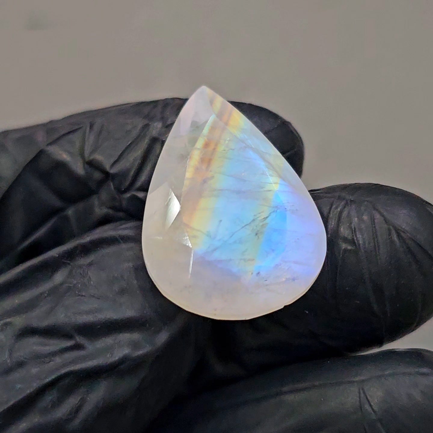 Natural Rainbow Moonstone from India Faceted | Pear | 17x25mm - The LabradoriteKing