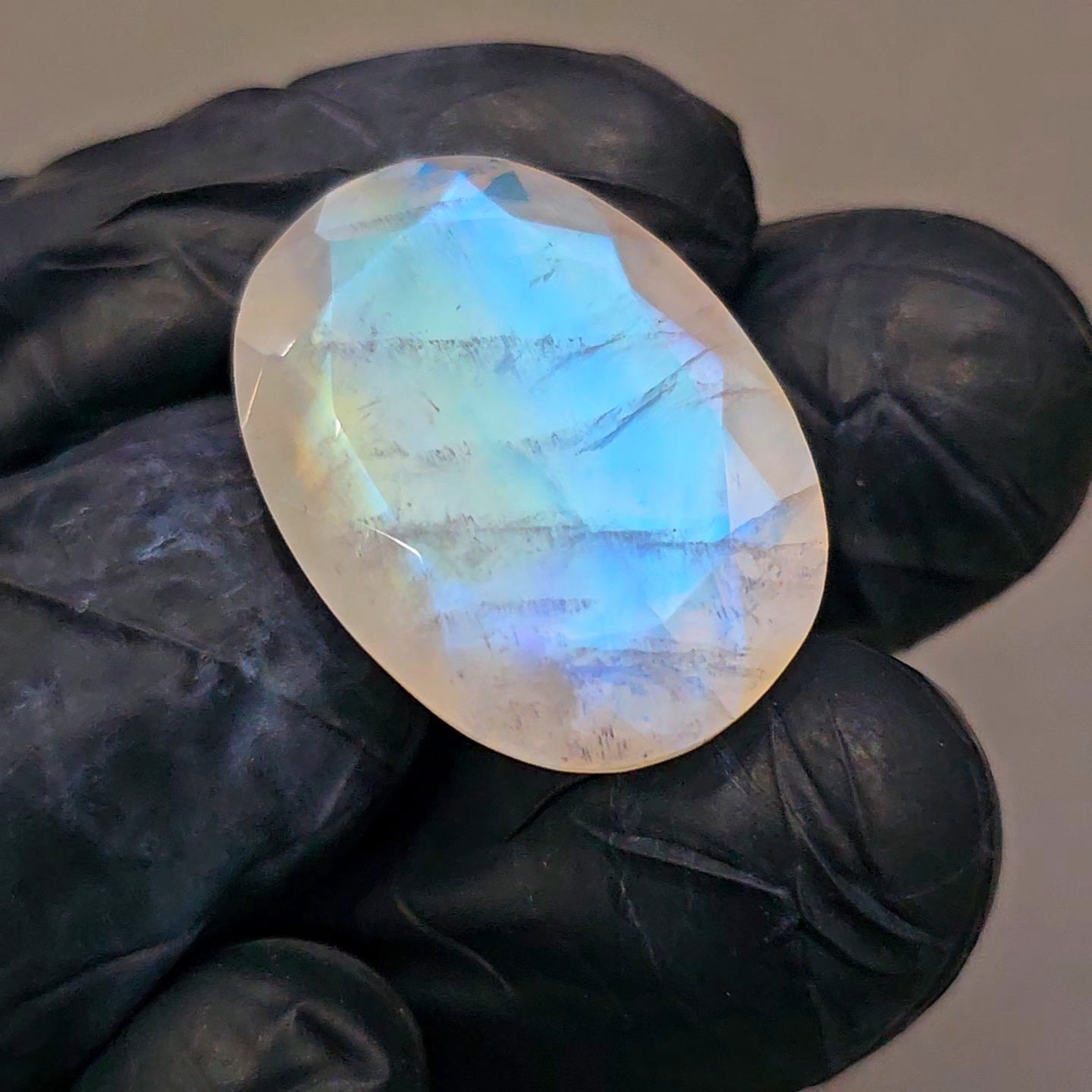 Natural Rainbow Moonstone from India Faceted | Oval| 18x25mm - The LabradoriteKing
