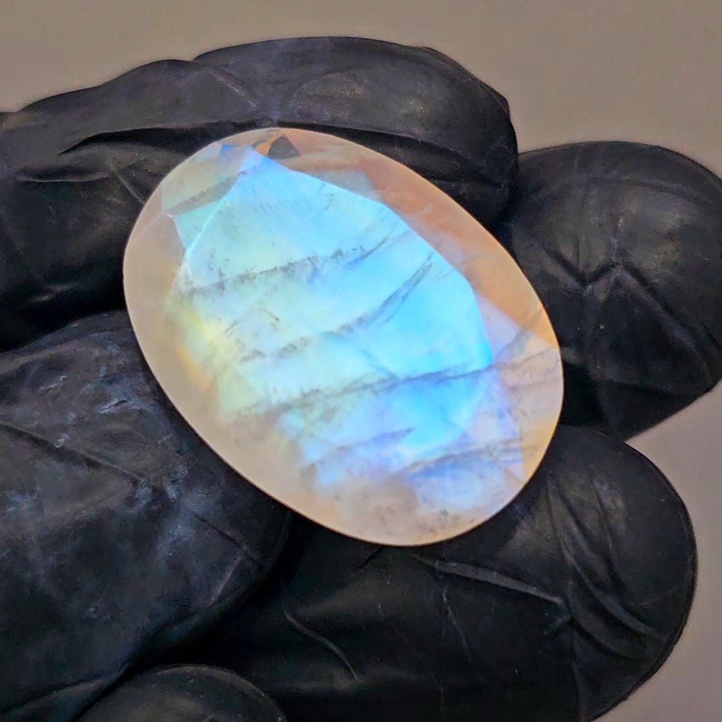 Natural Rainbow Moonstone from India Faceted | Oval| 18x25mm - The LabradoriteKing