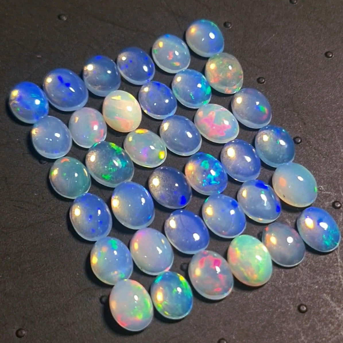 36 pcs Natural Multi Fire Opal Ethiopian | Shape: Oval| Size:8x6mm - The LabradoriteKing