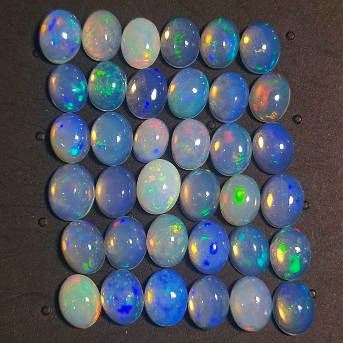 36 pcs Natural Multi Fire Opal Ethiopian | Shape: Oval| Size:8-7mm - The LabradoriteKing