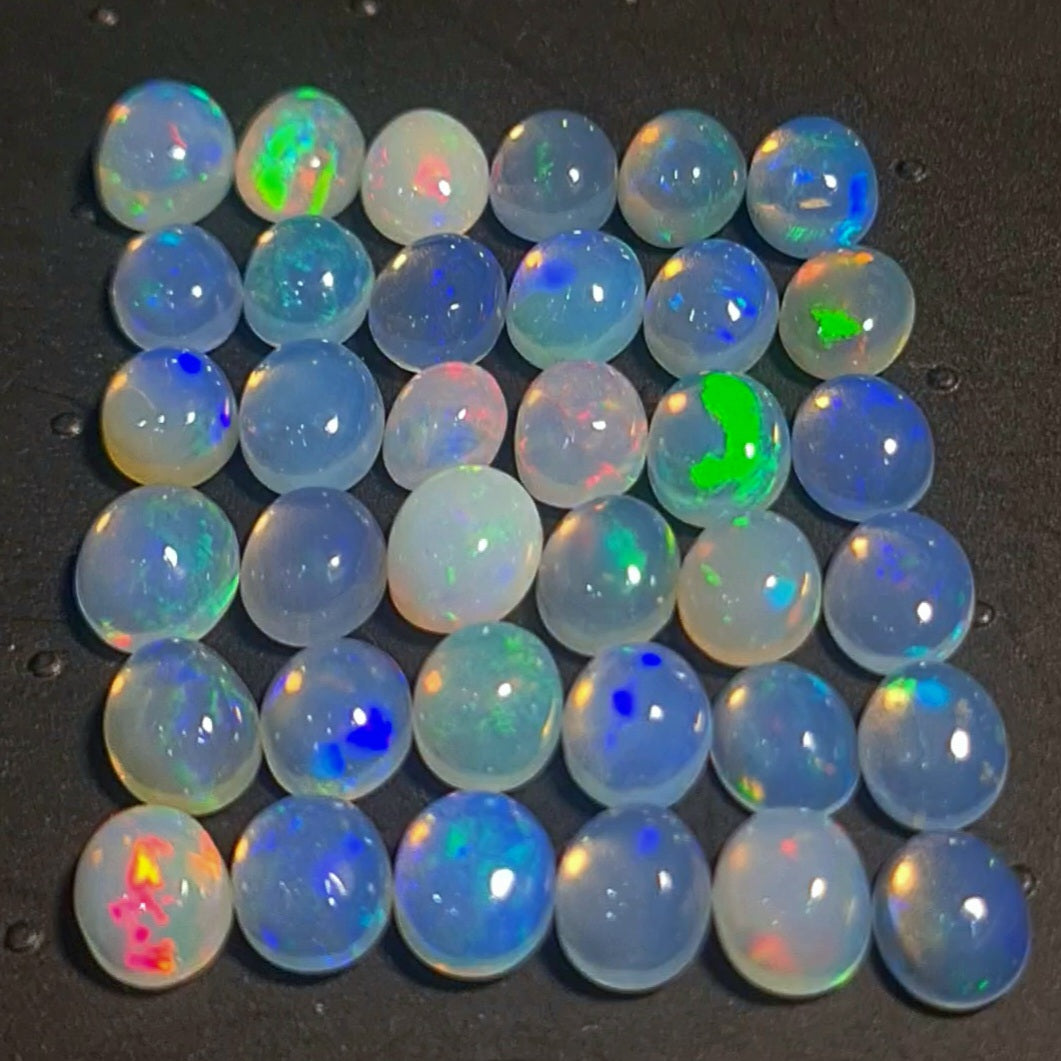 36 pcs Natural Multi Fire Opal Ethiopian | Shape: Oval| Size:8-7mm - The LabradoriteKing