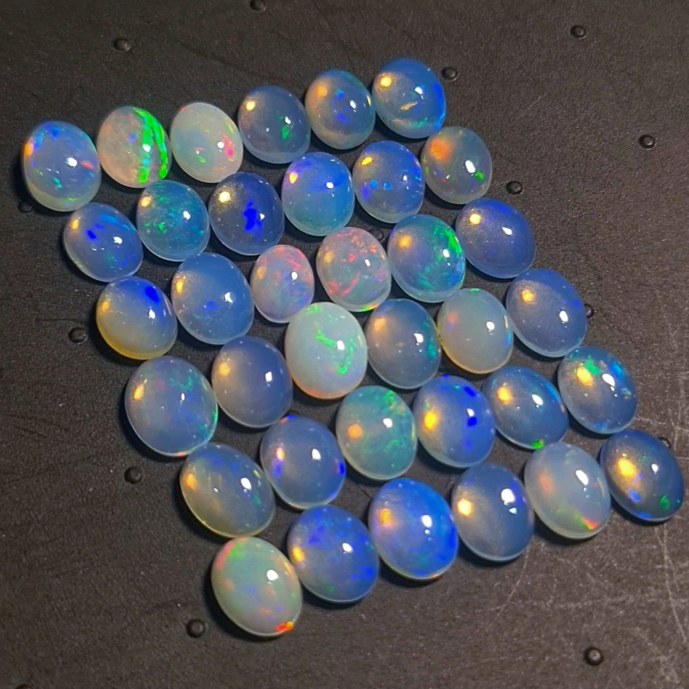 36 pcs Natural Multi Fire Opal Ethiopian | Shape: Oval| Size:8-7mm - The LabradoriteKing