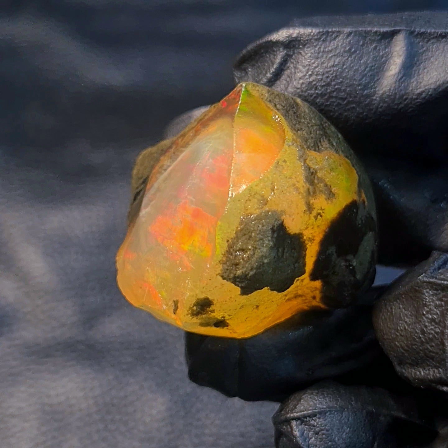 Natural Ethiopian Phantom Water Opal Rough | Raw untreated  | 31x28mm - The LabradoriteKing