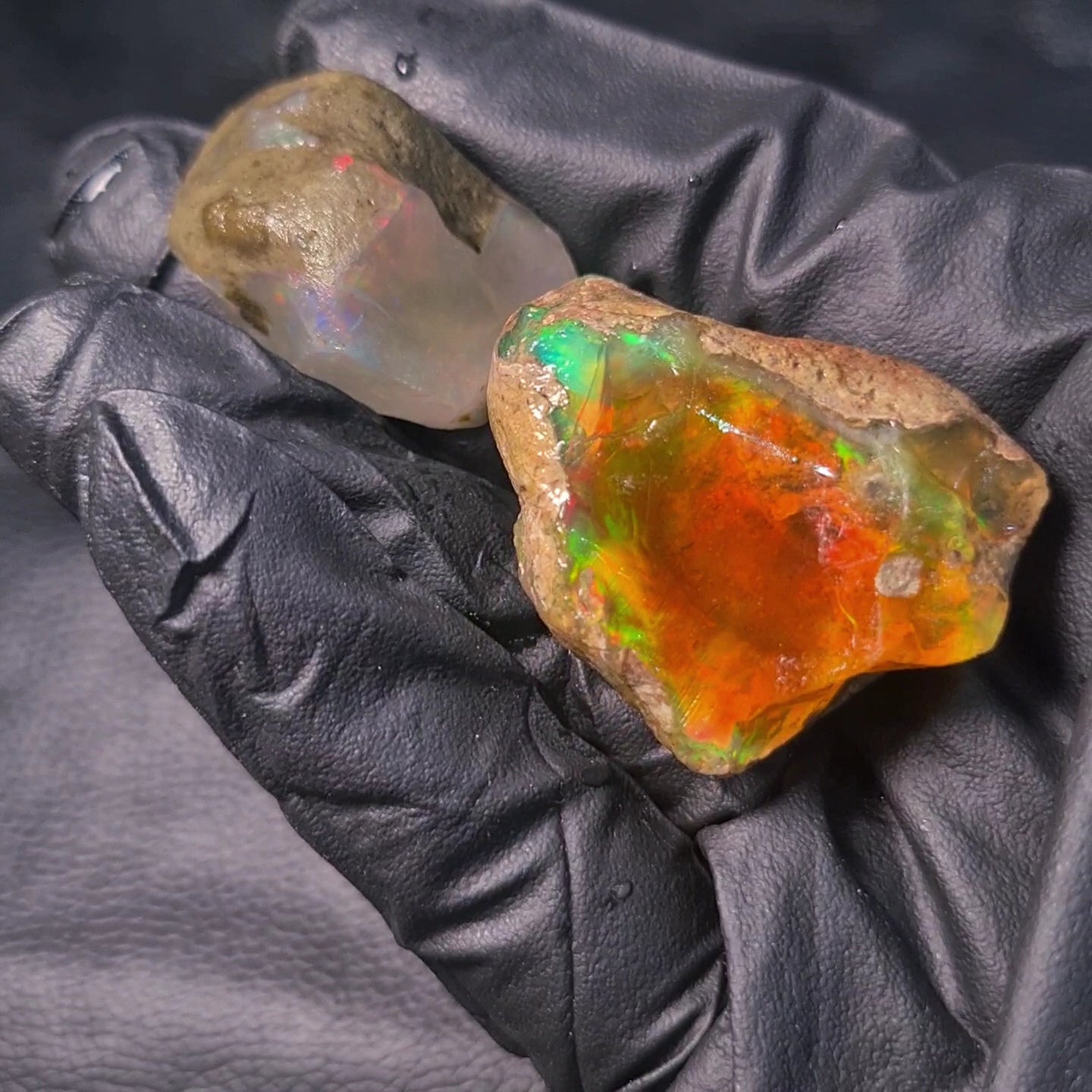 2 Pcs Natural Ethiopian Phantom Water Opal Rough | Raw untreated  | 40-33mm - The LabradoriteKing