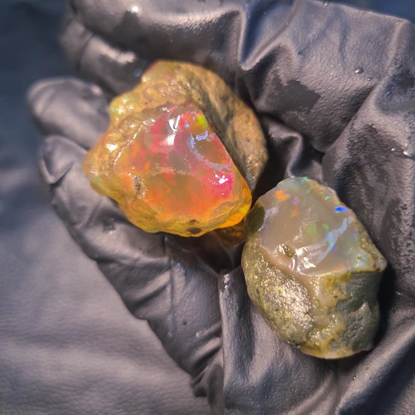 2 Pcs Natural Ethiopian Phantom Water Opal Rough | Raw untreated  | 41-31mm - The LabradoriteKing