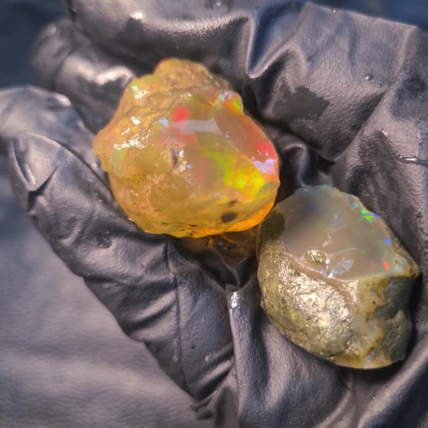 2 Pcs Natural Ethiopian Phantom Water Opal Rough | Raw untreated  | 41-31mm - The LabradoriteKing