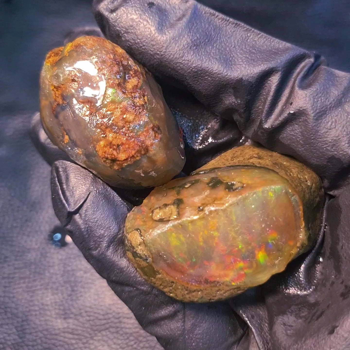 2 Pcs Natural Ethiopian Phantom Water Opal Rough | Raw untreated  | 47-40mm - The LabradoriteKing