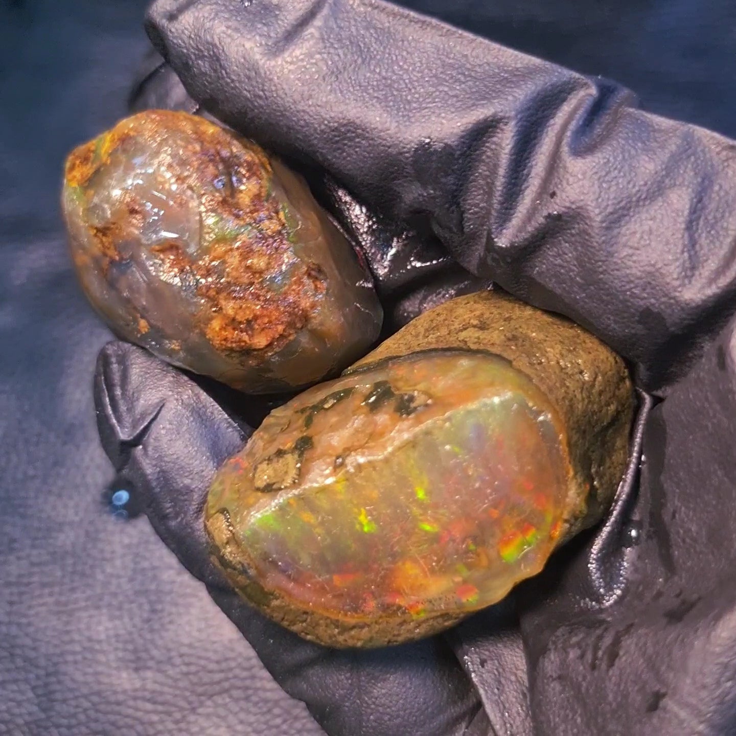 2 Pcs Natural Ethiopian Phantom Water Opal Rough | Raw untreated  | 47-40mm - The LabradoriteKing