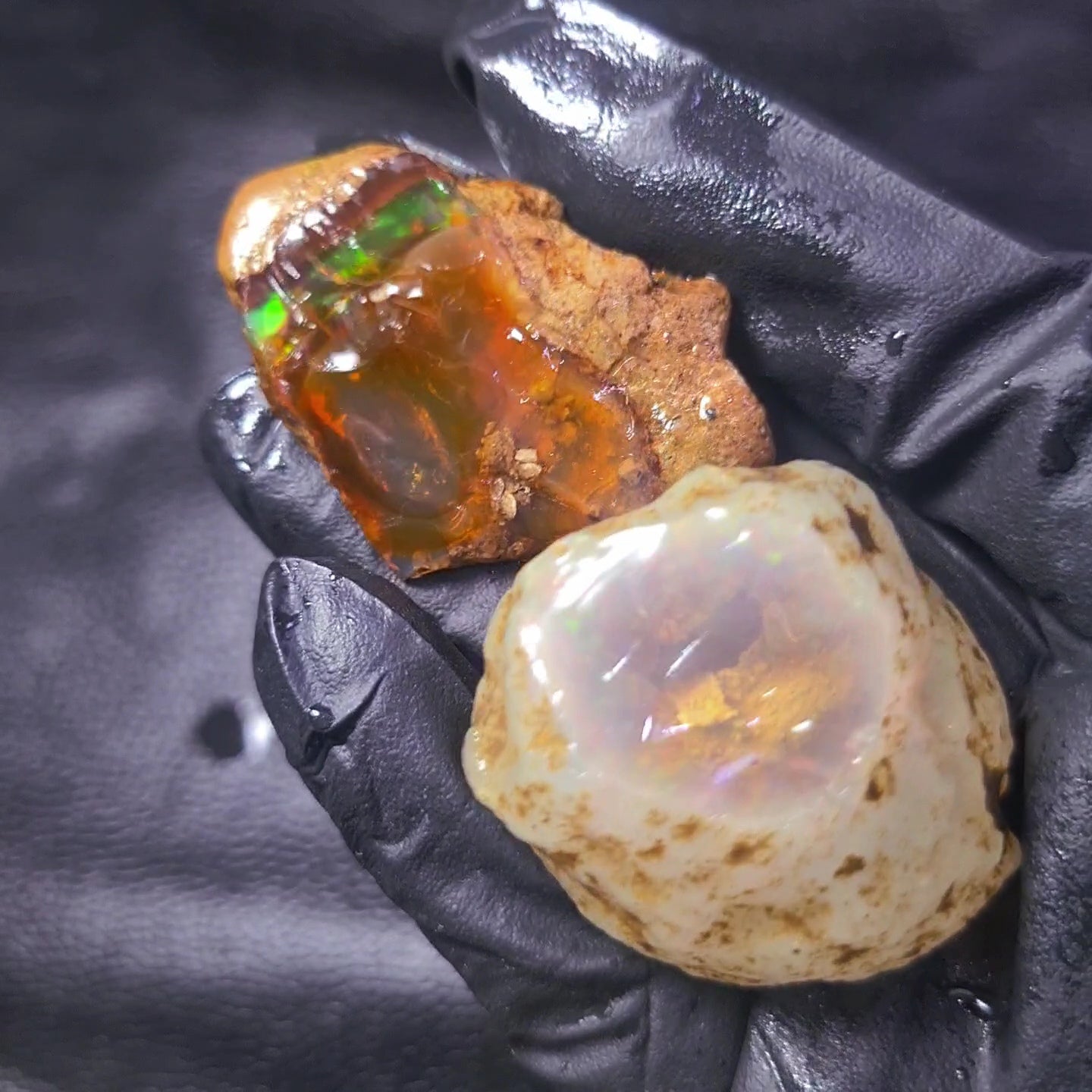 2 Pcs Natural Ethiopian Phantom Water Opal Rough | Raw untreated  | 46-44mm - The LabradoriteKing