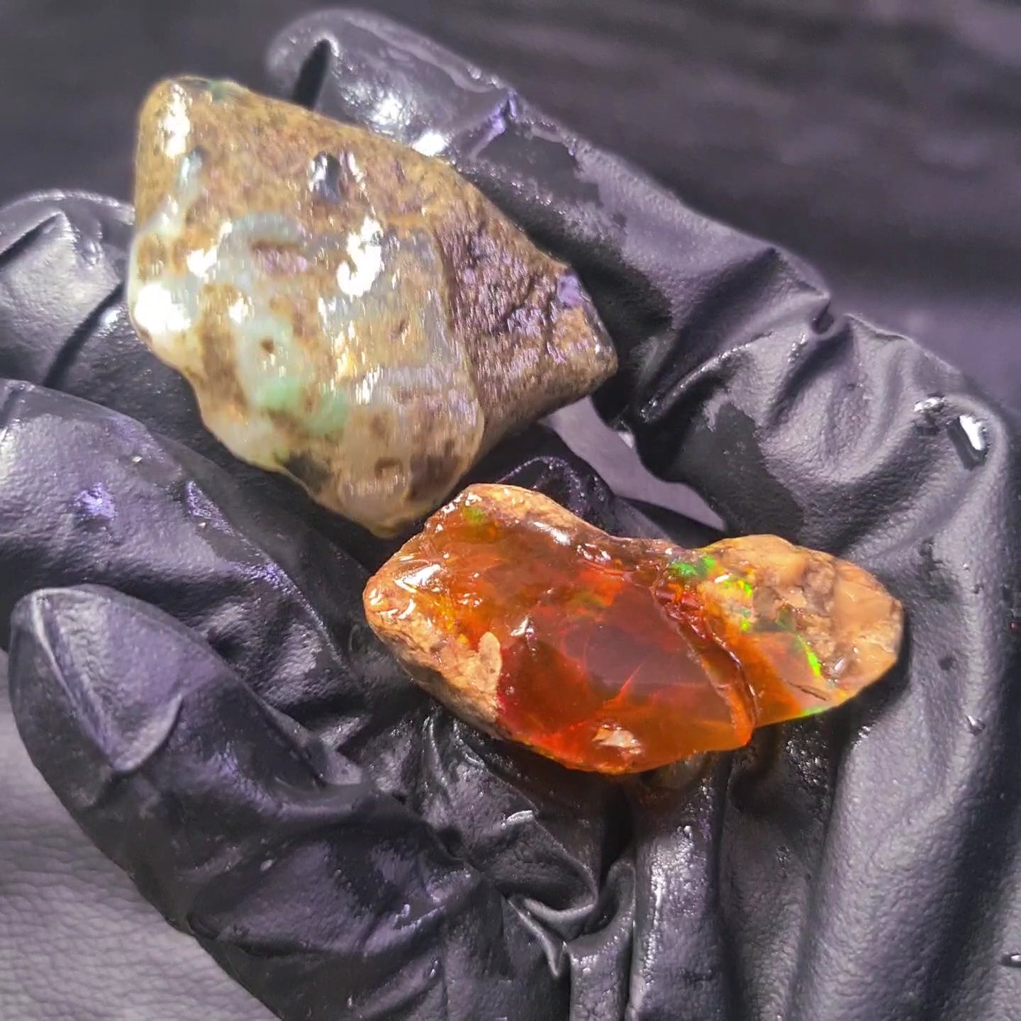 2 Pcs Natural Ethiopian Phantom Water Opal Rough | Raw untreated  | 45-43mm - The LabradoriteKing